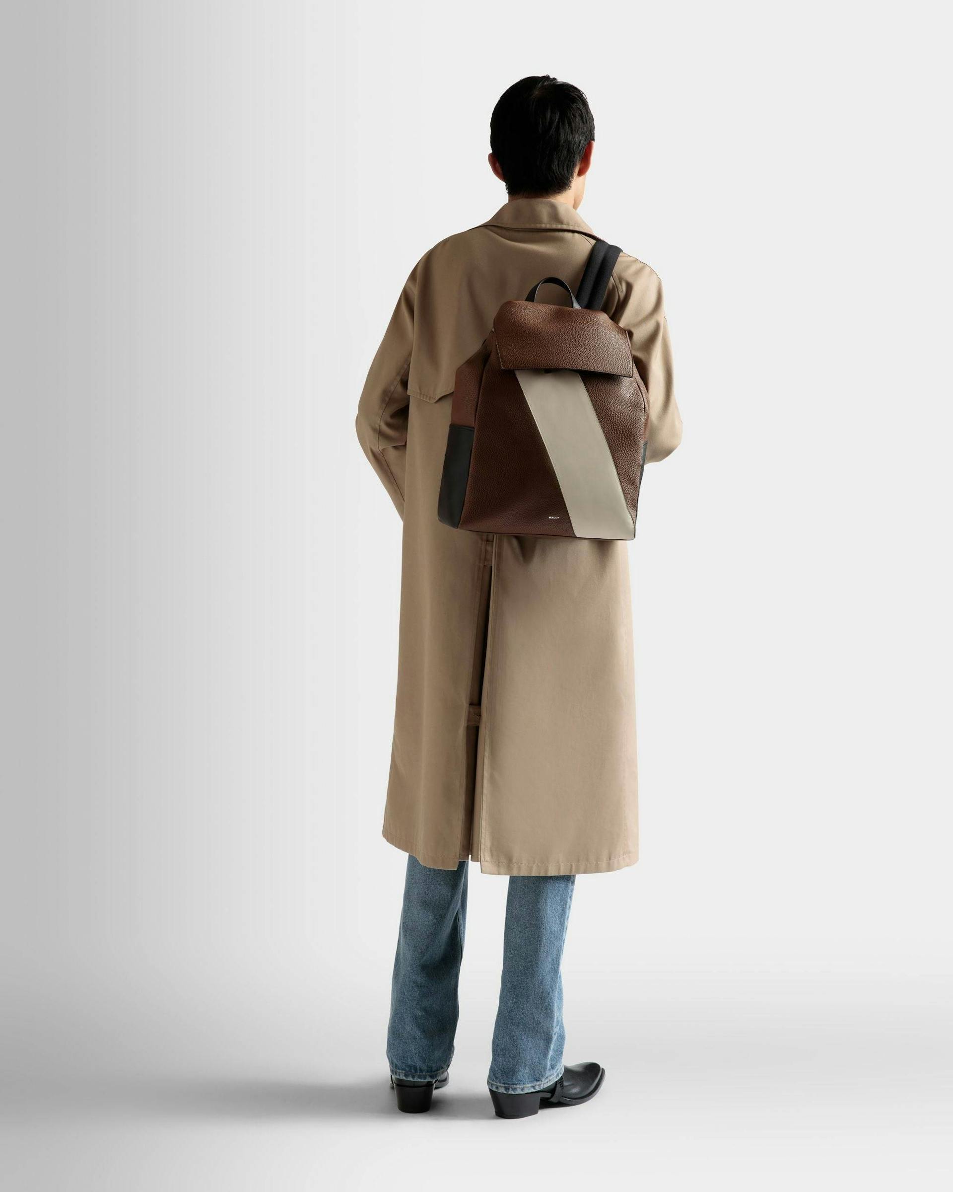 Lago Backpack In Brown Leather - Men's - Bally - 02