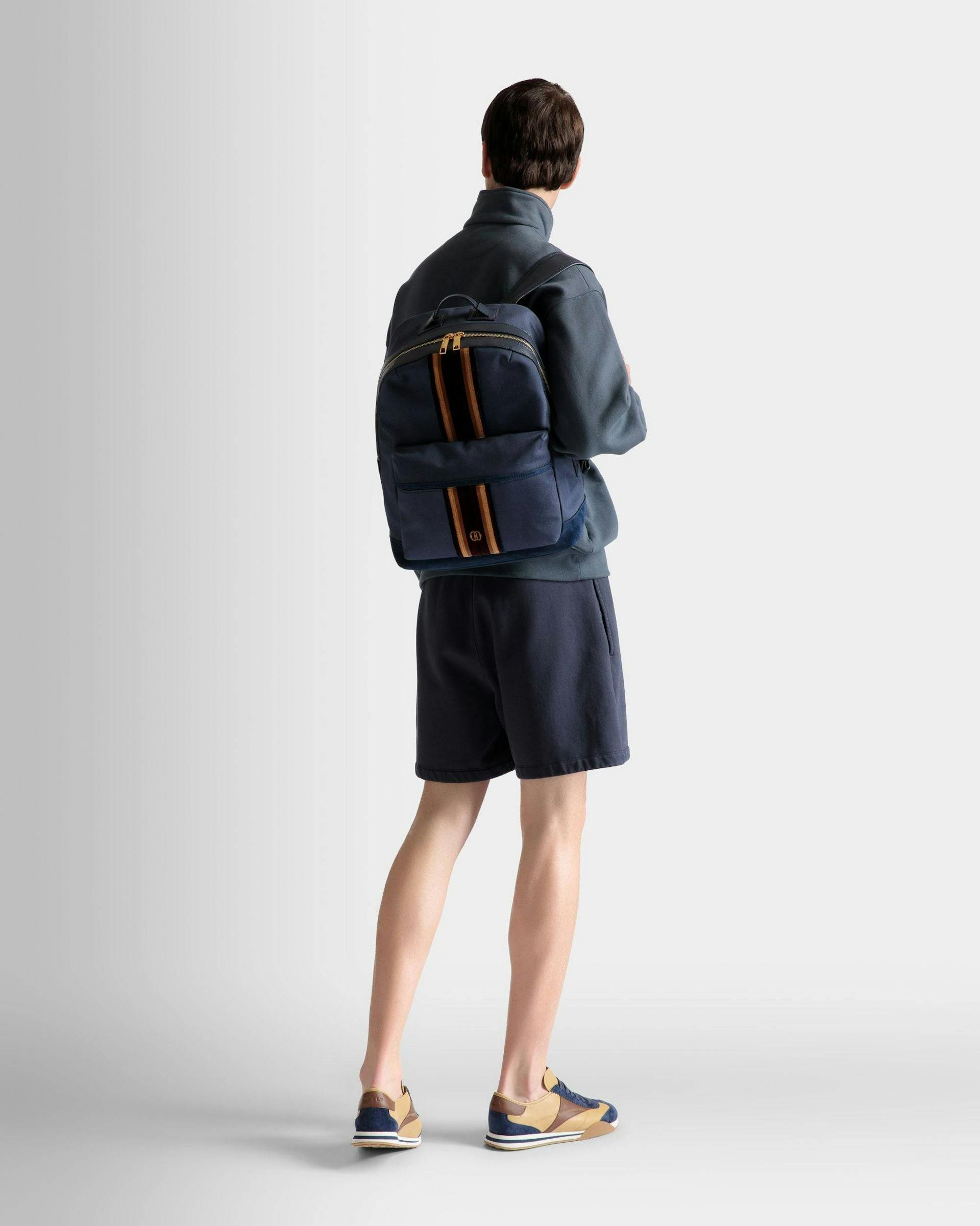 Gare Backpack In Marine Fabric - Men's - Bally - 02