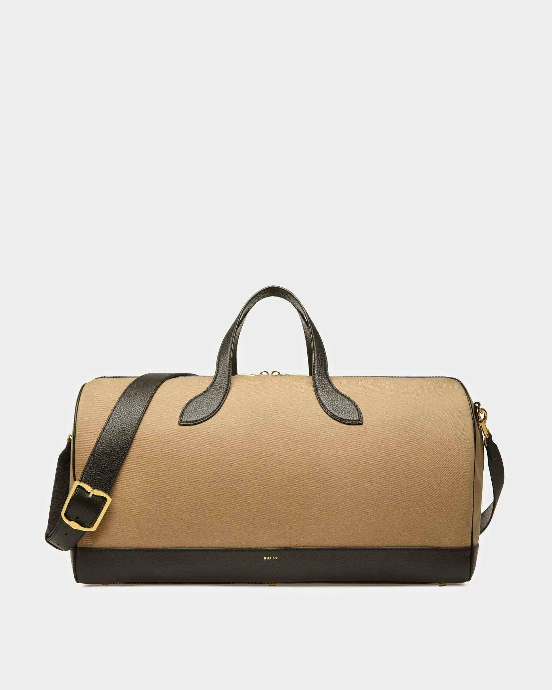 Bar Weekender In Sand And Black Fabric And Leather - Men's - Bally