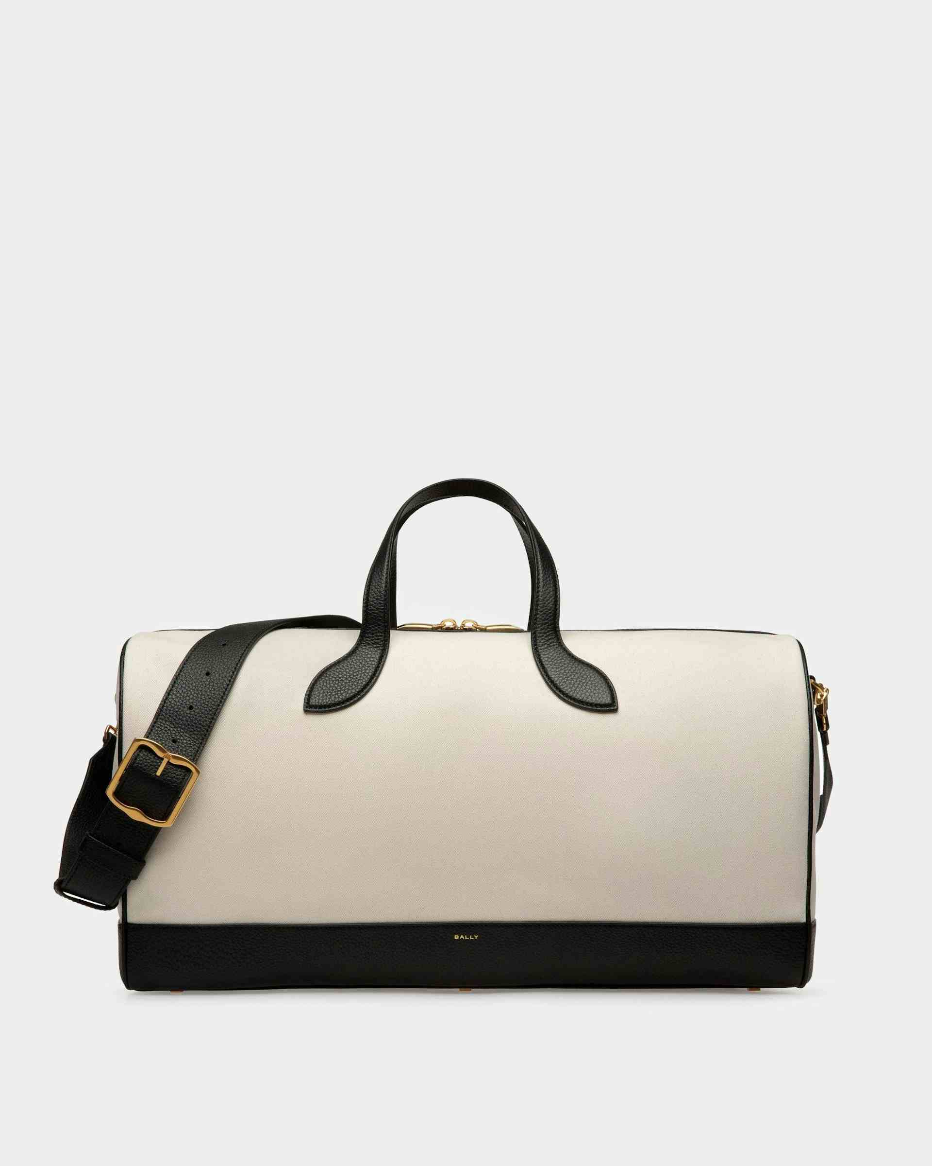 Bar Weekender In Natural And Black Fabric And Leather - Men's - Bally