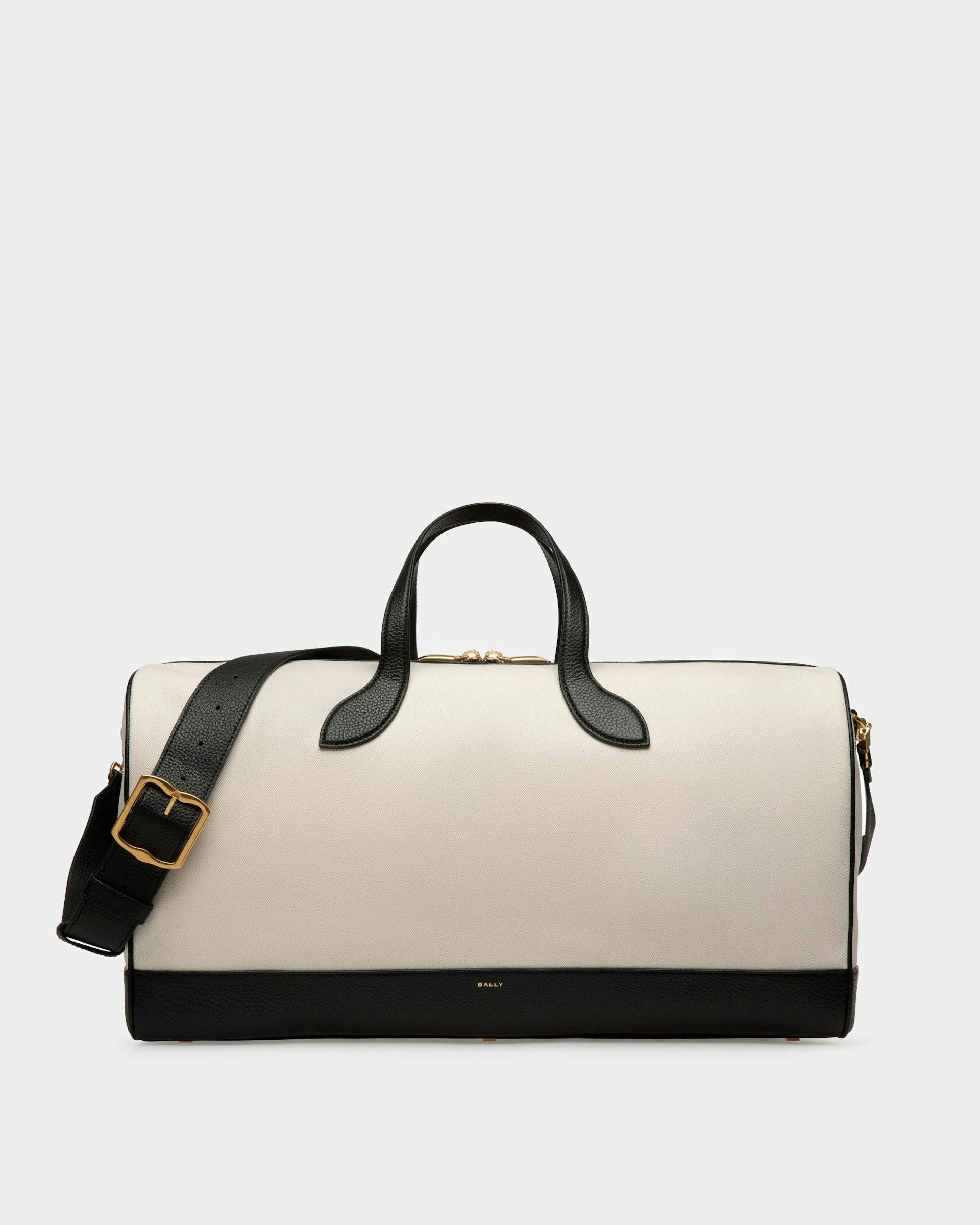 Bar Weekender In Natural And Black Fabric And Leather - Men's - Bally - 01