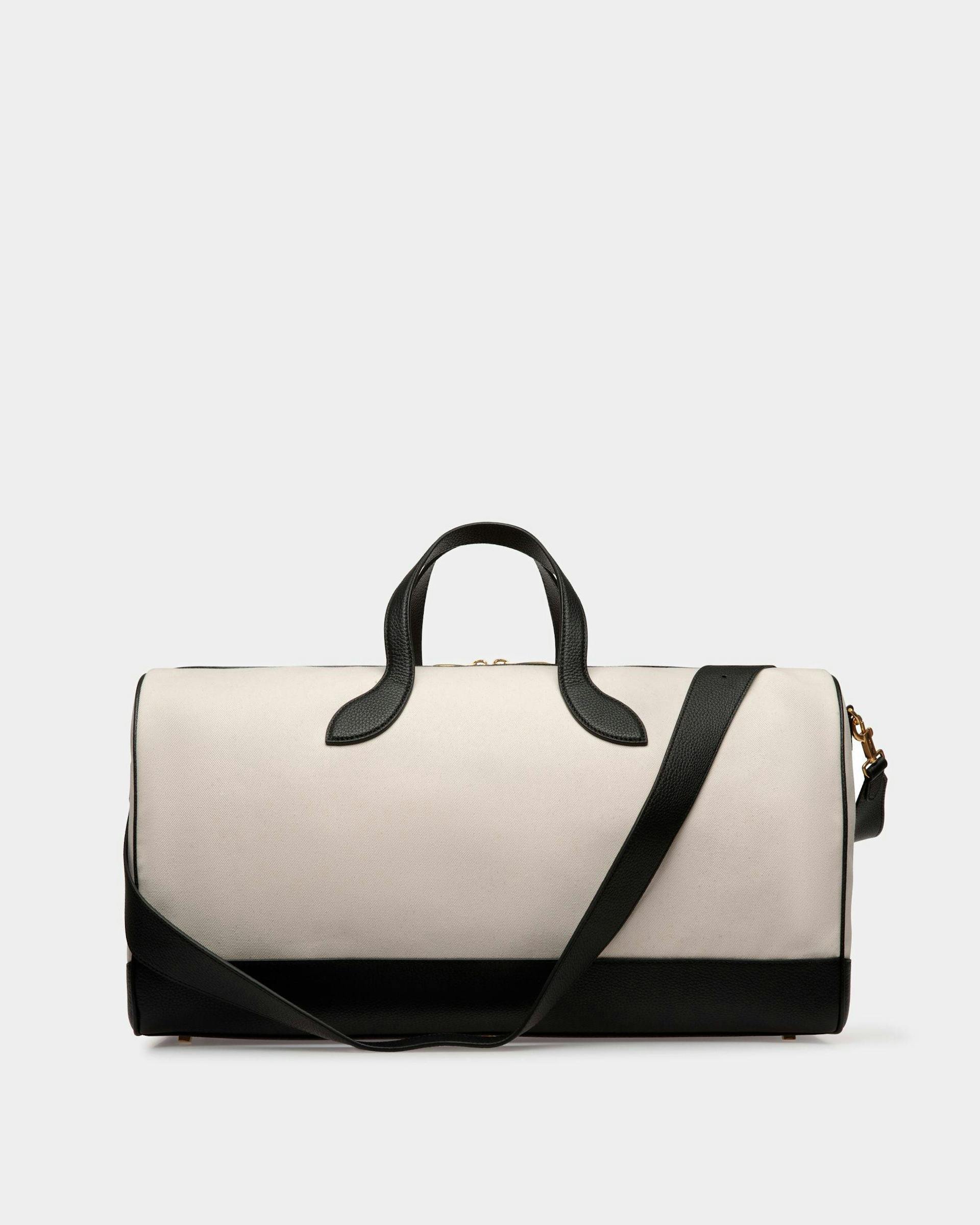 Bar Weekender In Natural And Black Fabric And Leather - Men's - Bally - 02