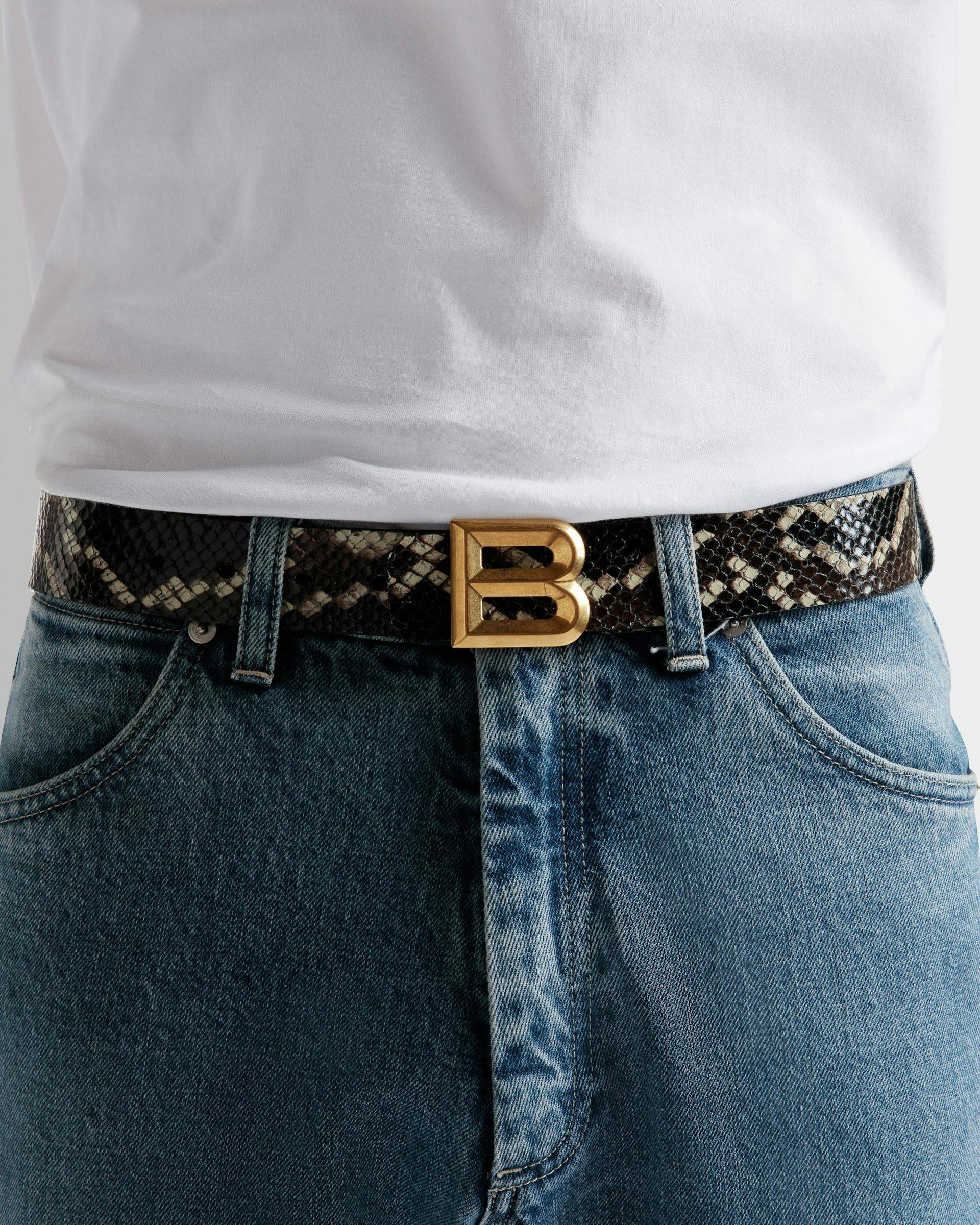 B Bold 35mm Belt In Black Leather - Men's - Bally - 03