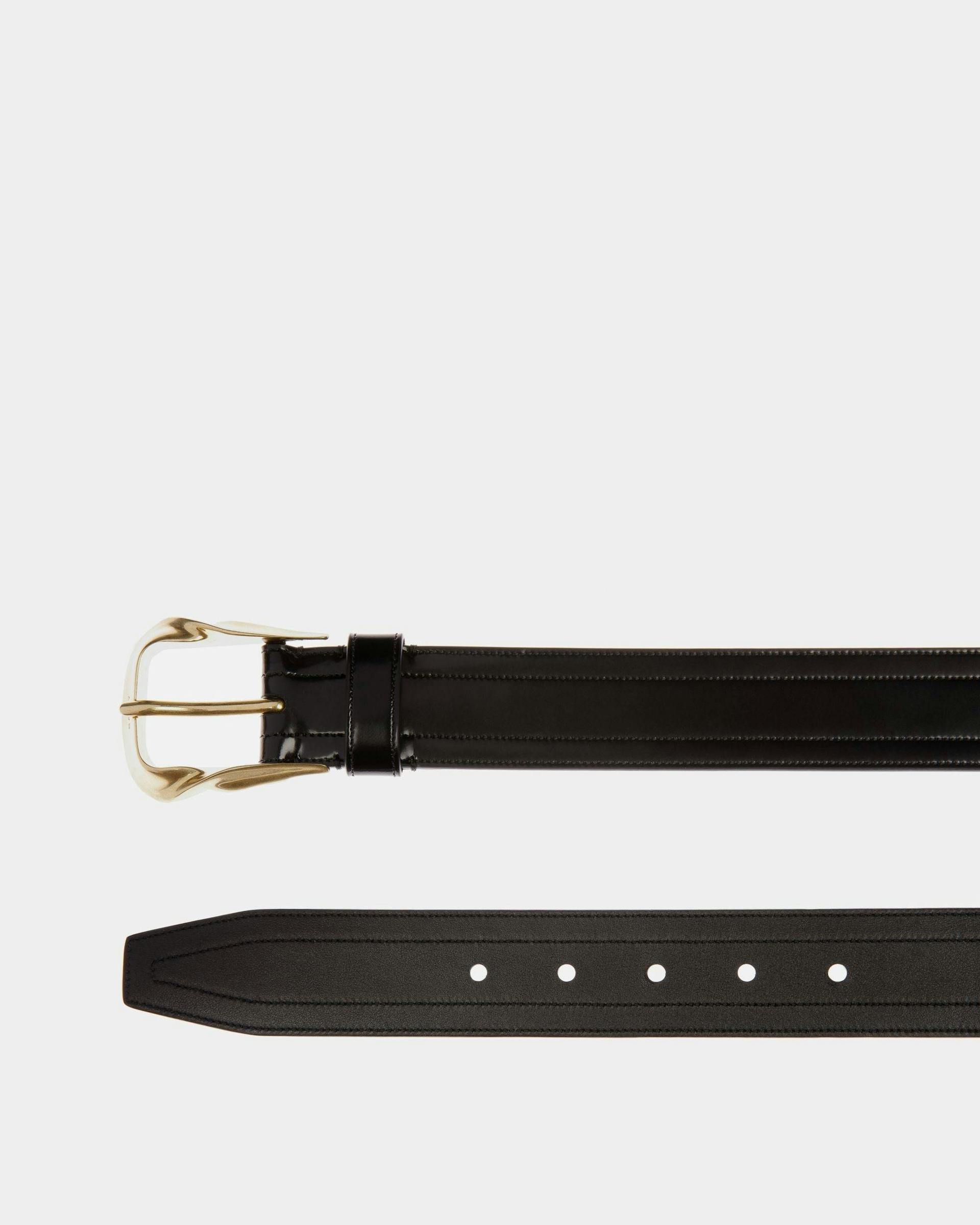 Men's Emblem Buckle 35mm Belt In Black Leather | Bally | Still Life Detail