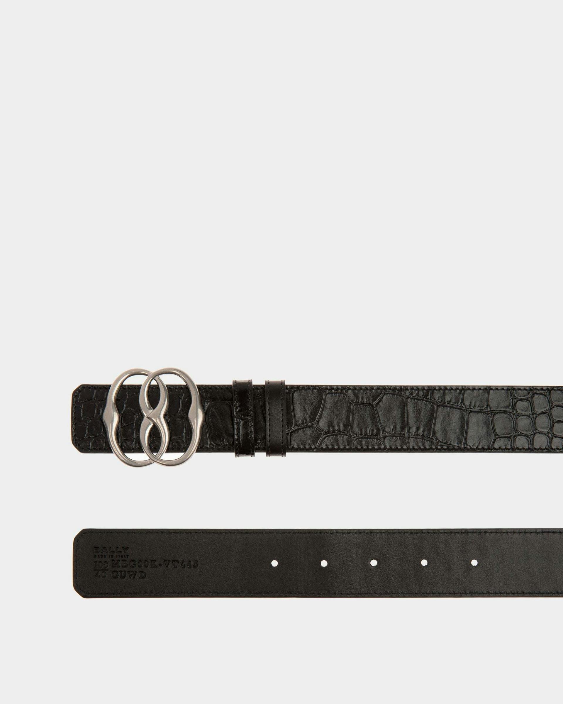 Men's Bally Iconic 35mm Belt In Black Leather | Bally | Still Life Detail
