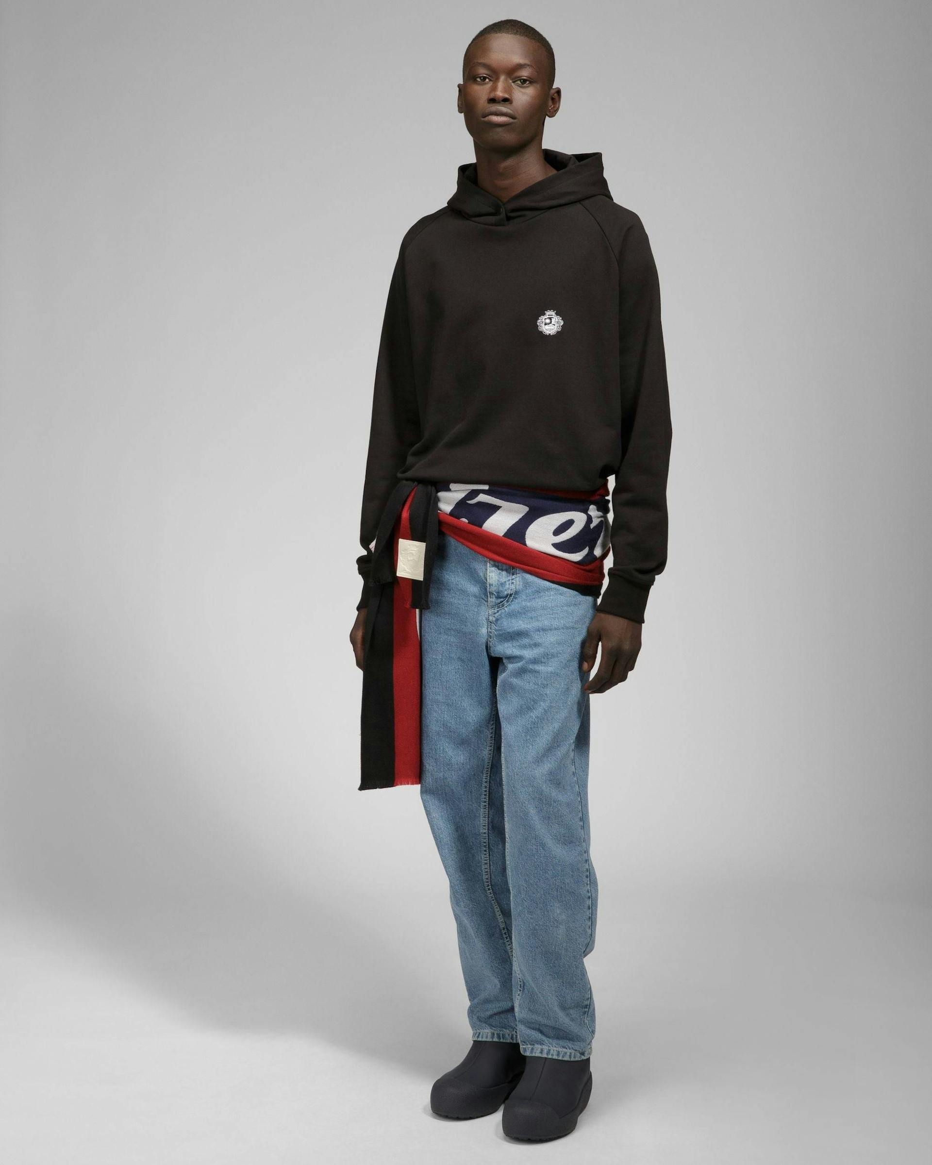 Hoodie Cotton Sweatshirt In Black - Men's - Bally - 09