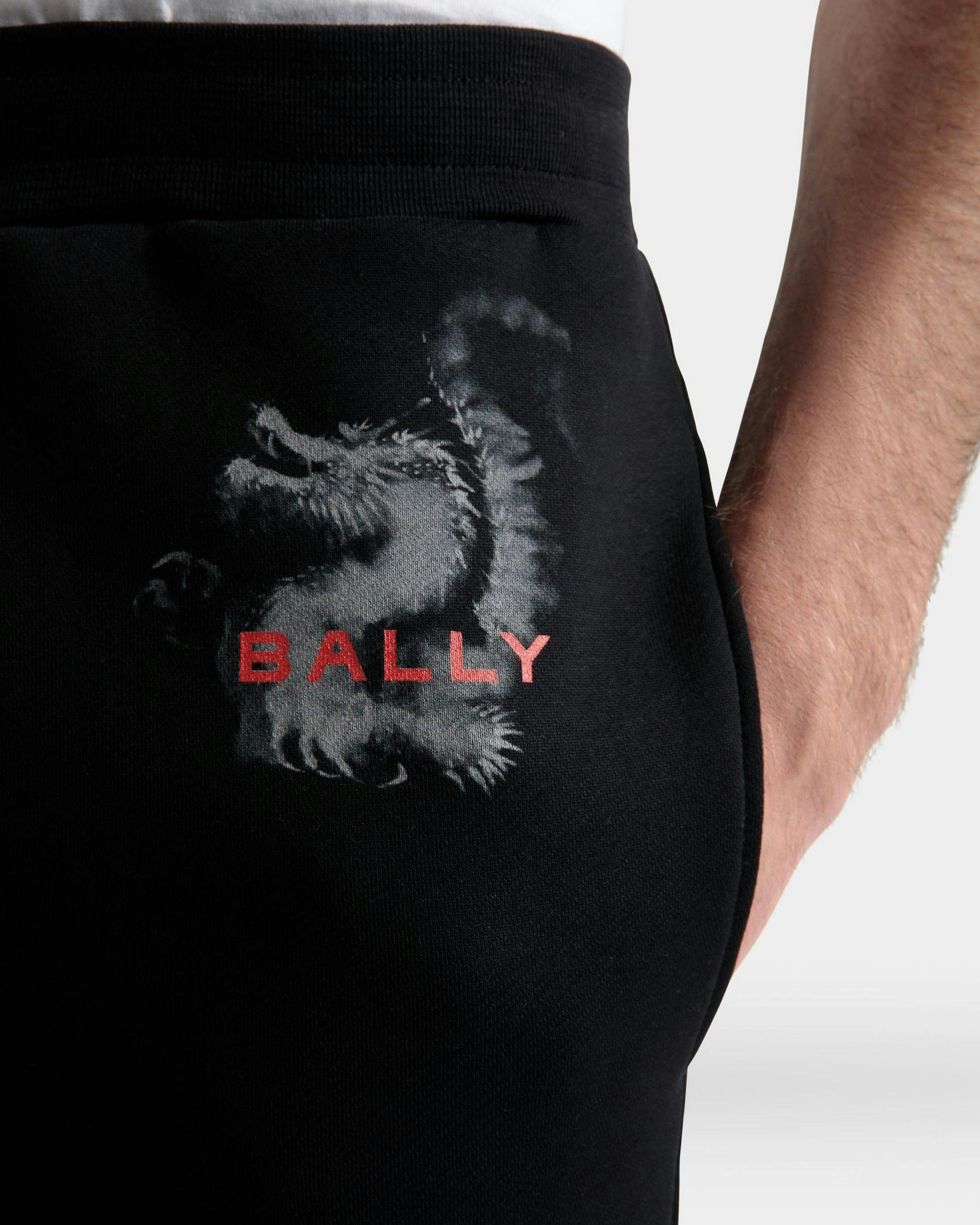 Men's Sweatpants In A Black Cotton Blend | Bally | On Model Detail