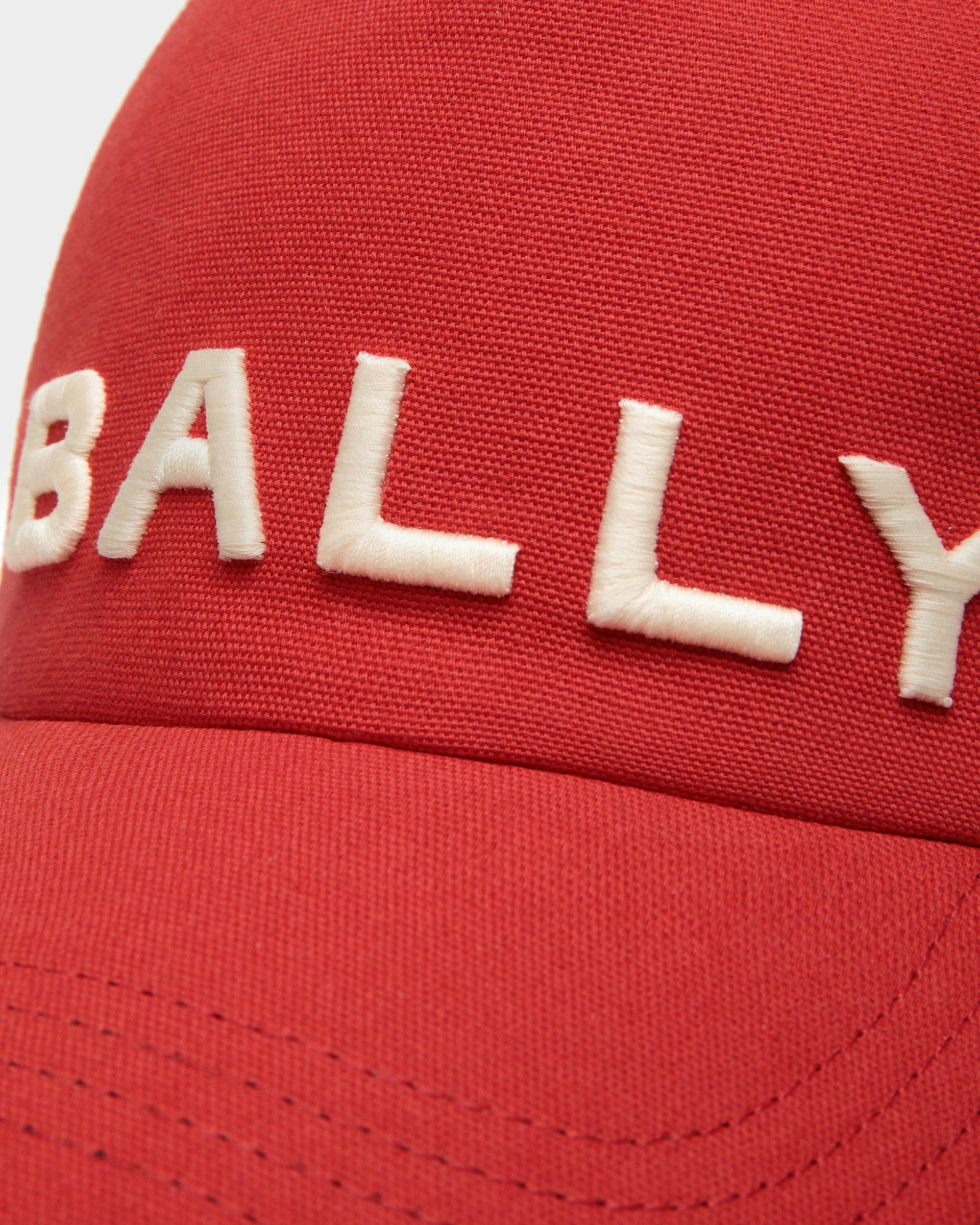Men's Baseball Hat In Red Cotton | Bally | Still Life Detail