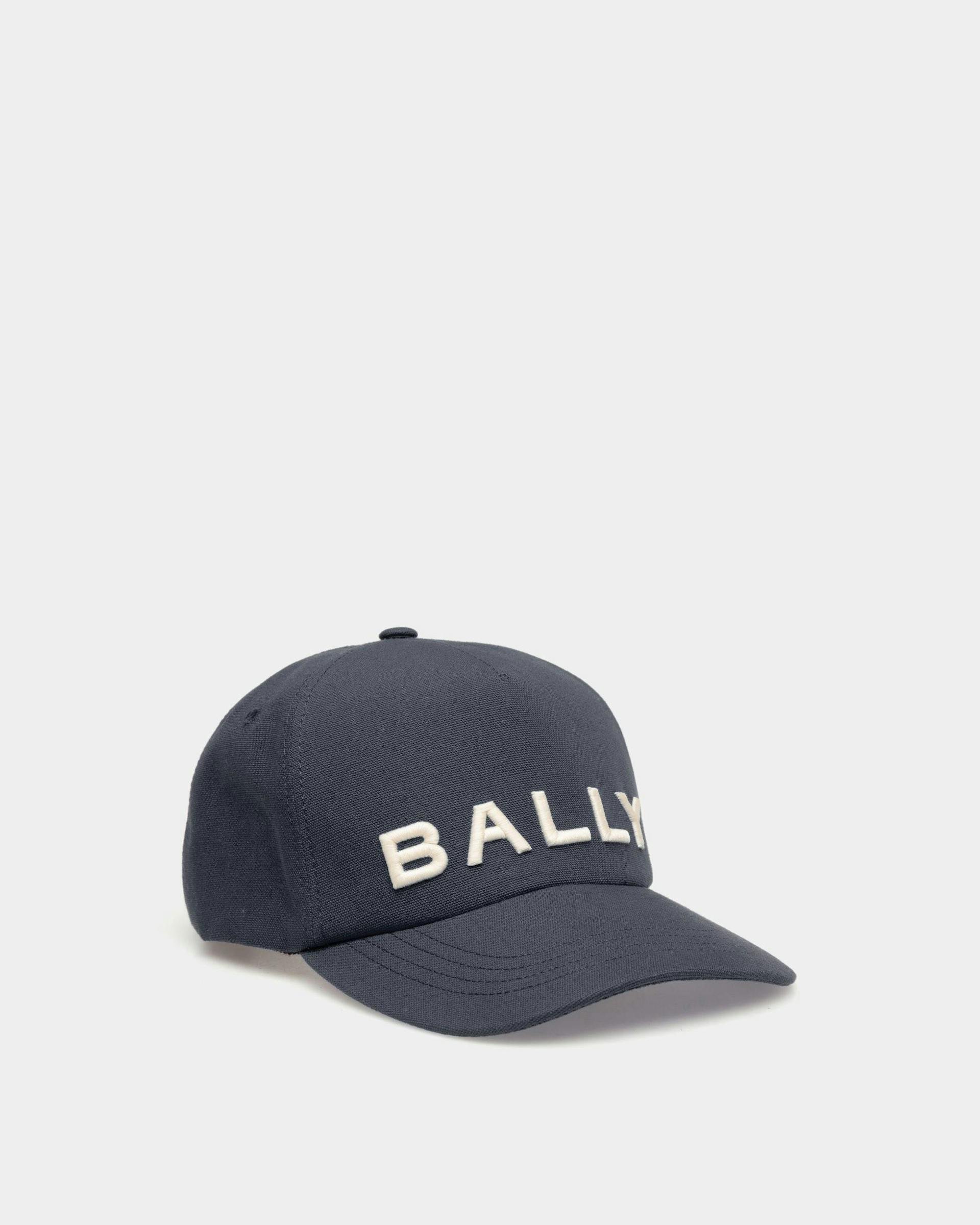 Embroidered Logo Baseball Hat In Midnight Cotton - Men's - Bally - 01