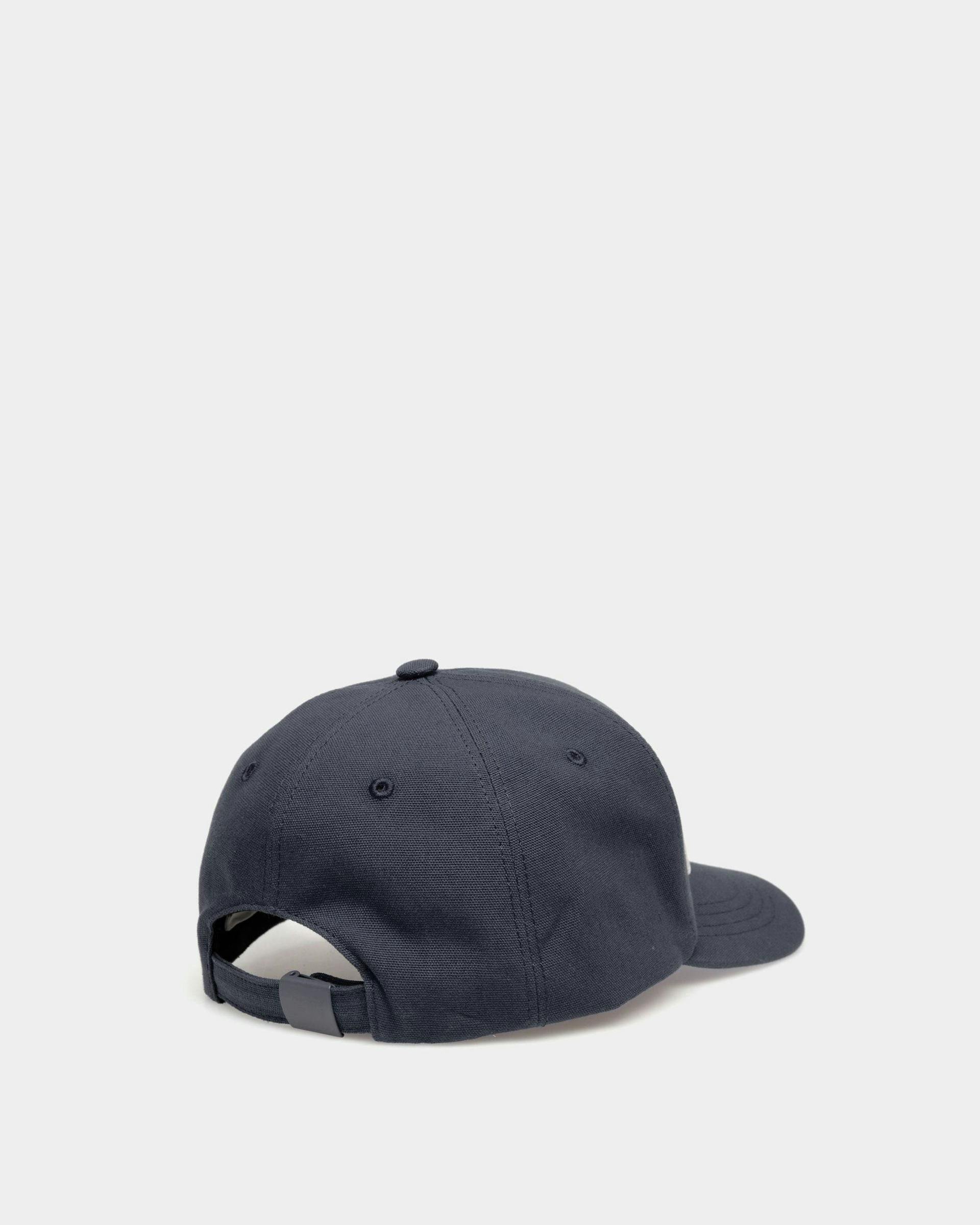 Embroidered Logo Baseball Hat In Midnight Cotton - Men's - Bally - 02