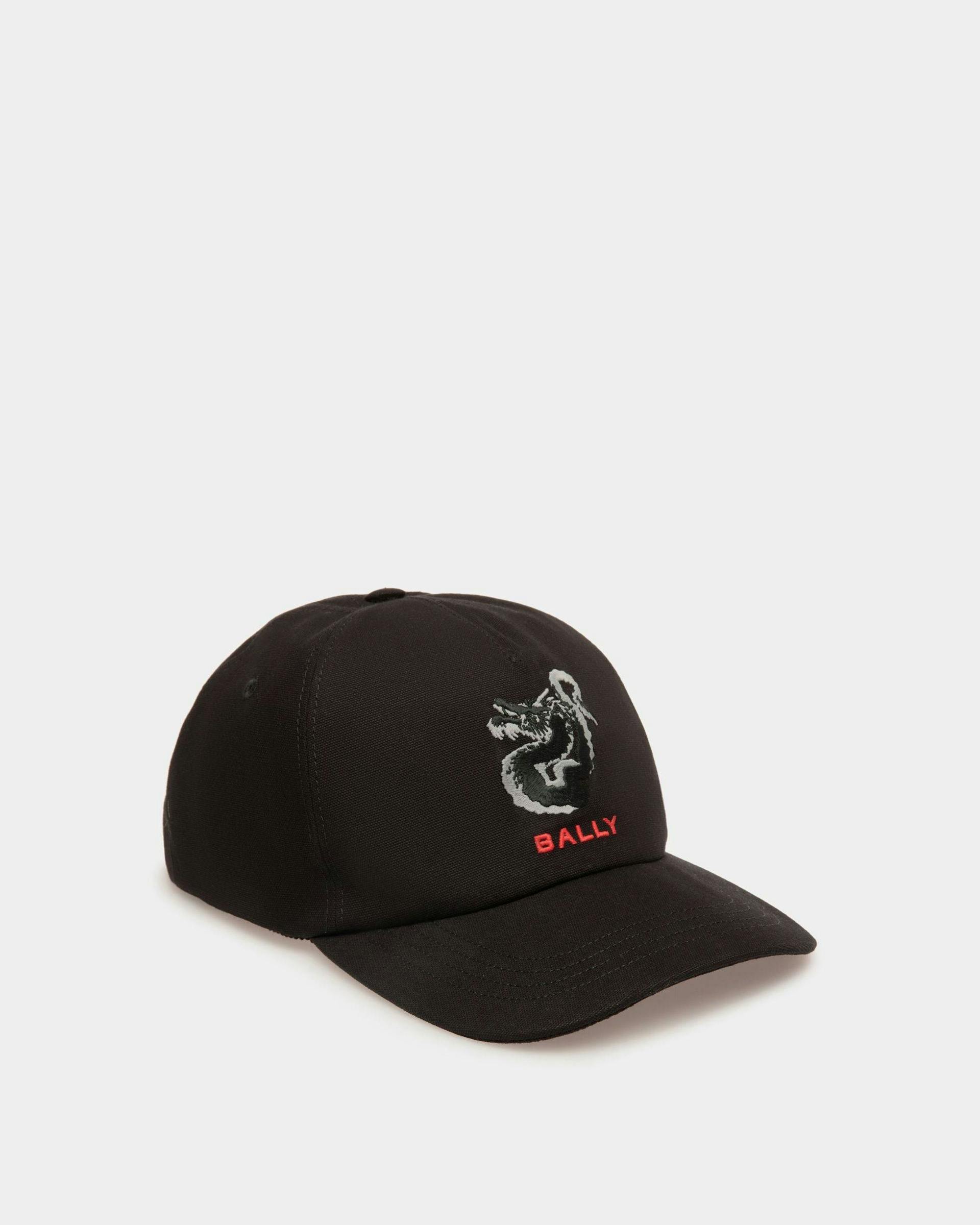 Men's Baseball Hat In Black Cotton | Bally | Still Life Front