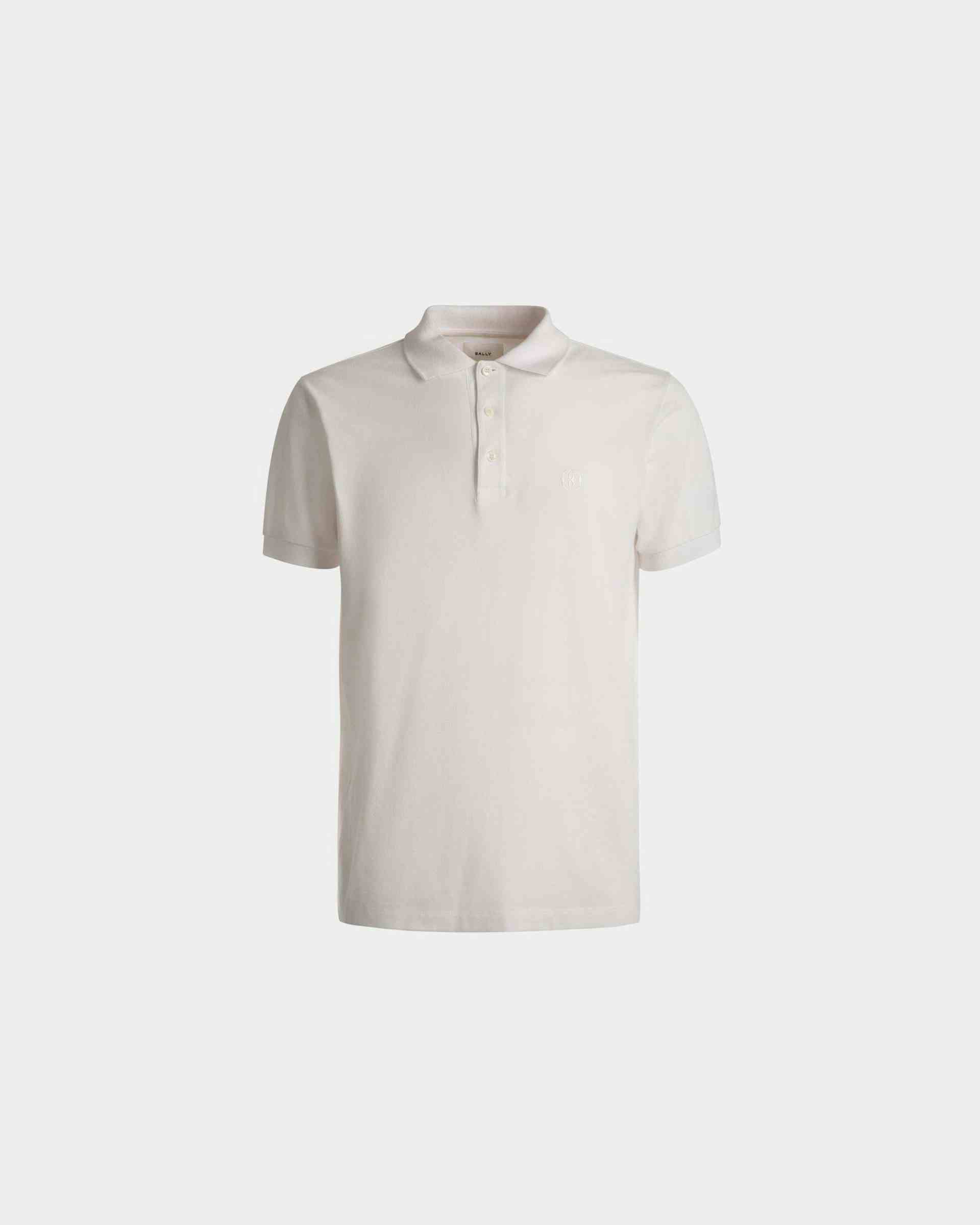 Short Sleeve Polo In White Cotton - Men's - Bally