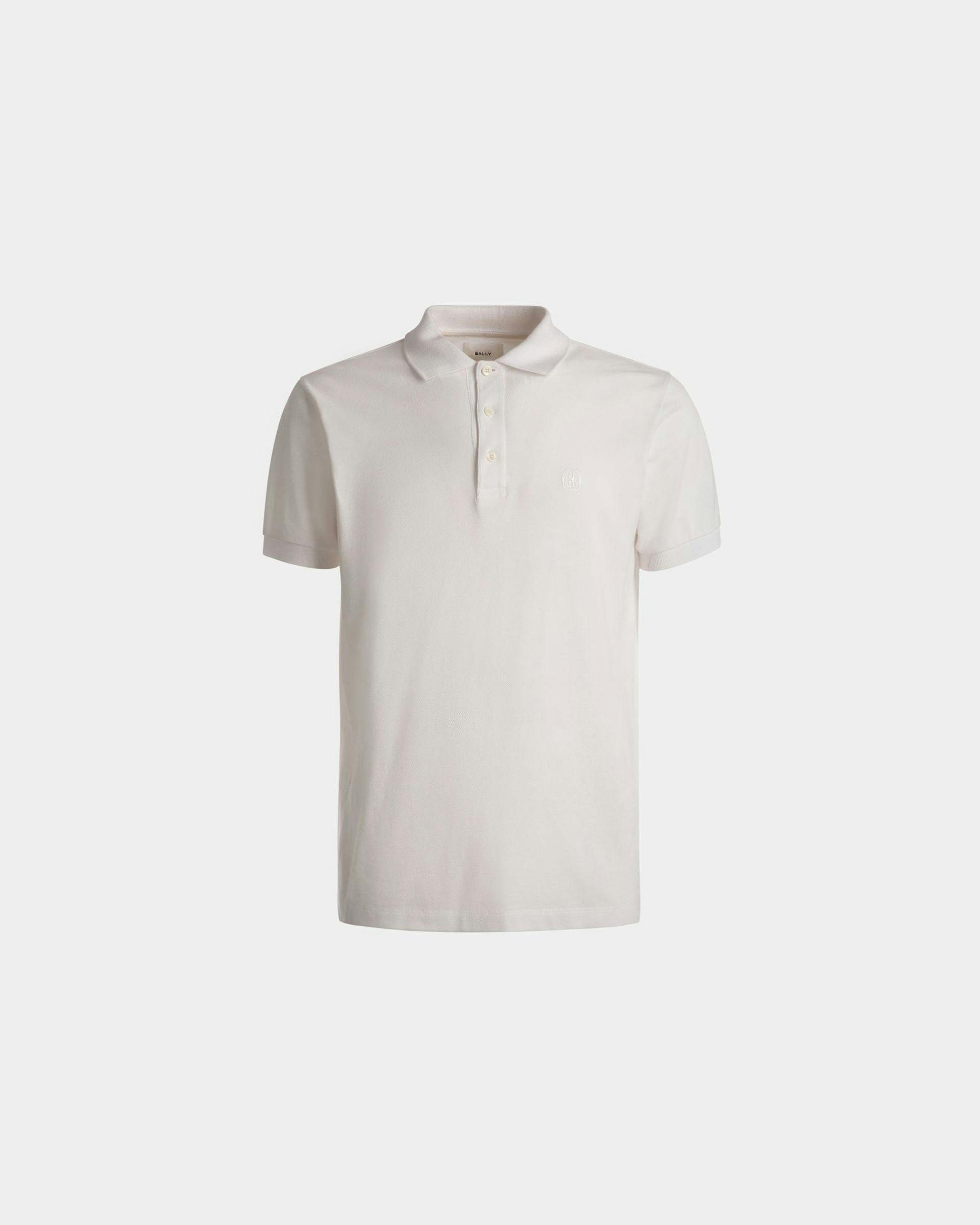 Short Sleeve Polo In White Cotton - Men's - Bally - 01