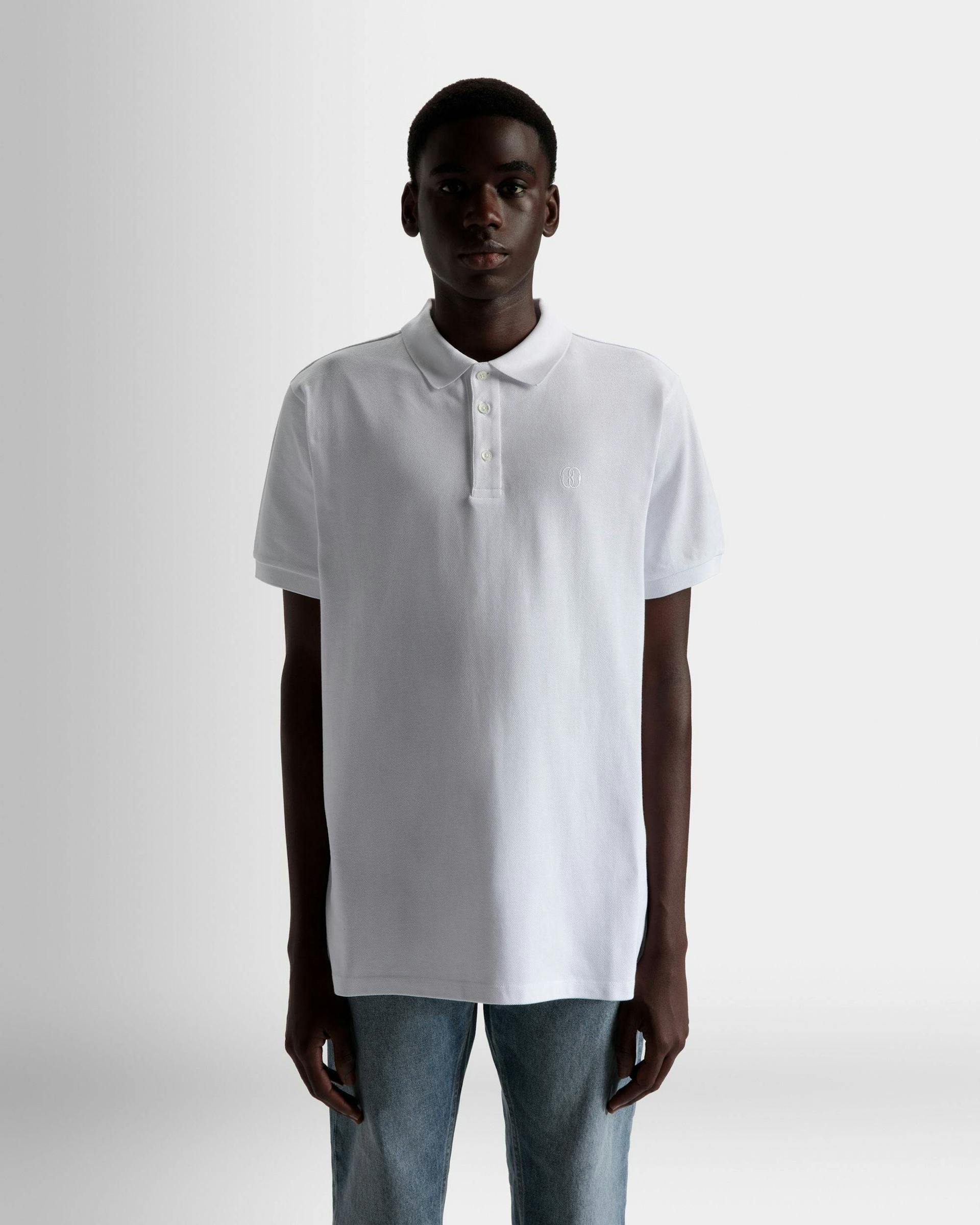 Short Sleeve Polo In White Cotton - Men's - Bally - 03