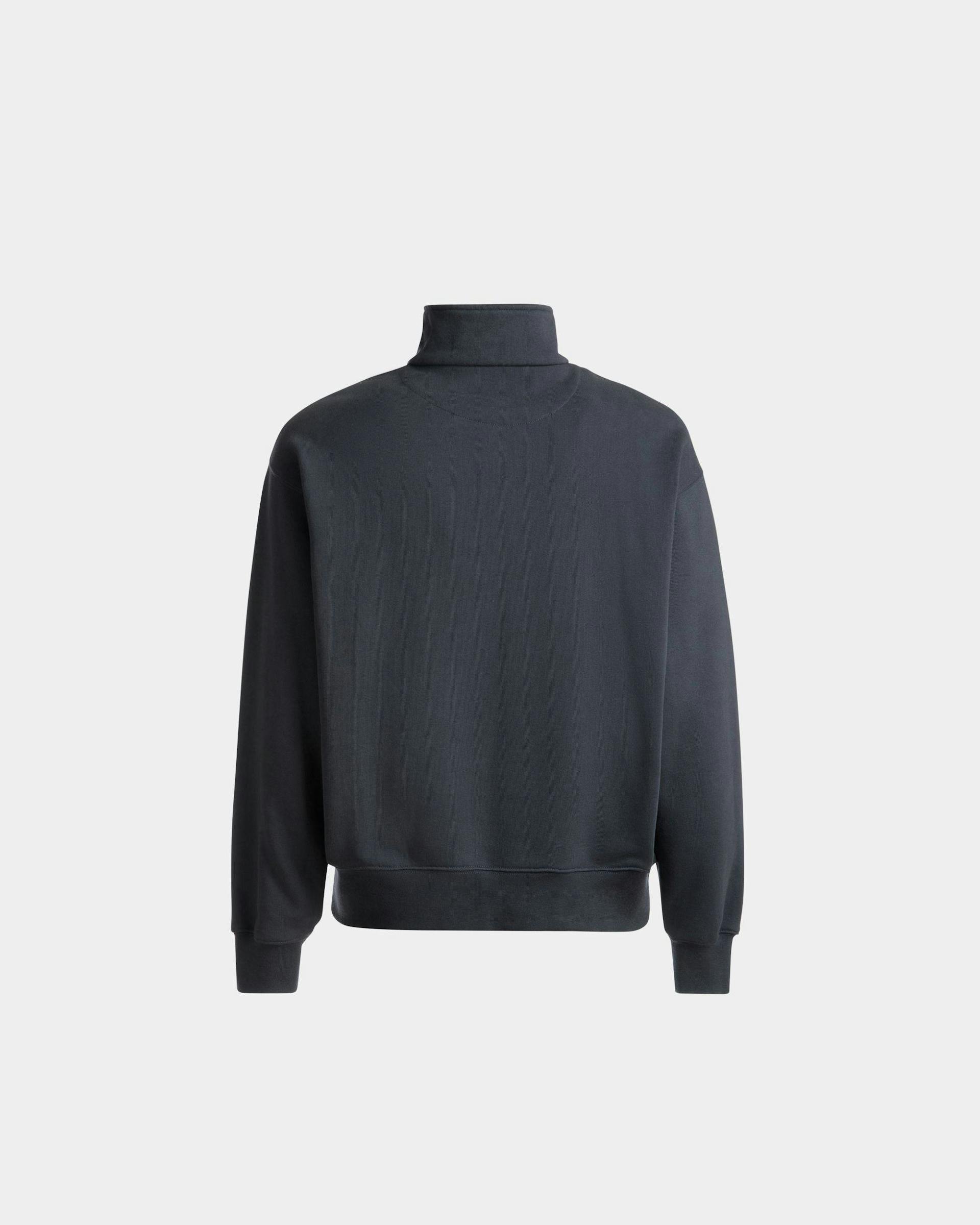 Train Print Half-Zipper Sweatshirt In Stone Cotton - Men's - Bally - 07