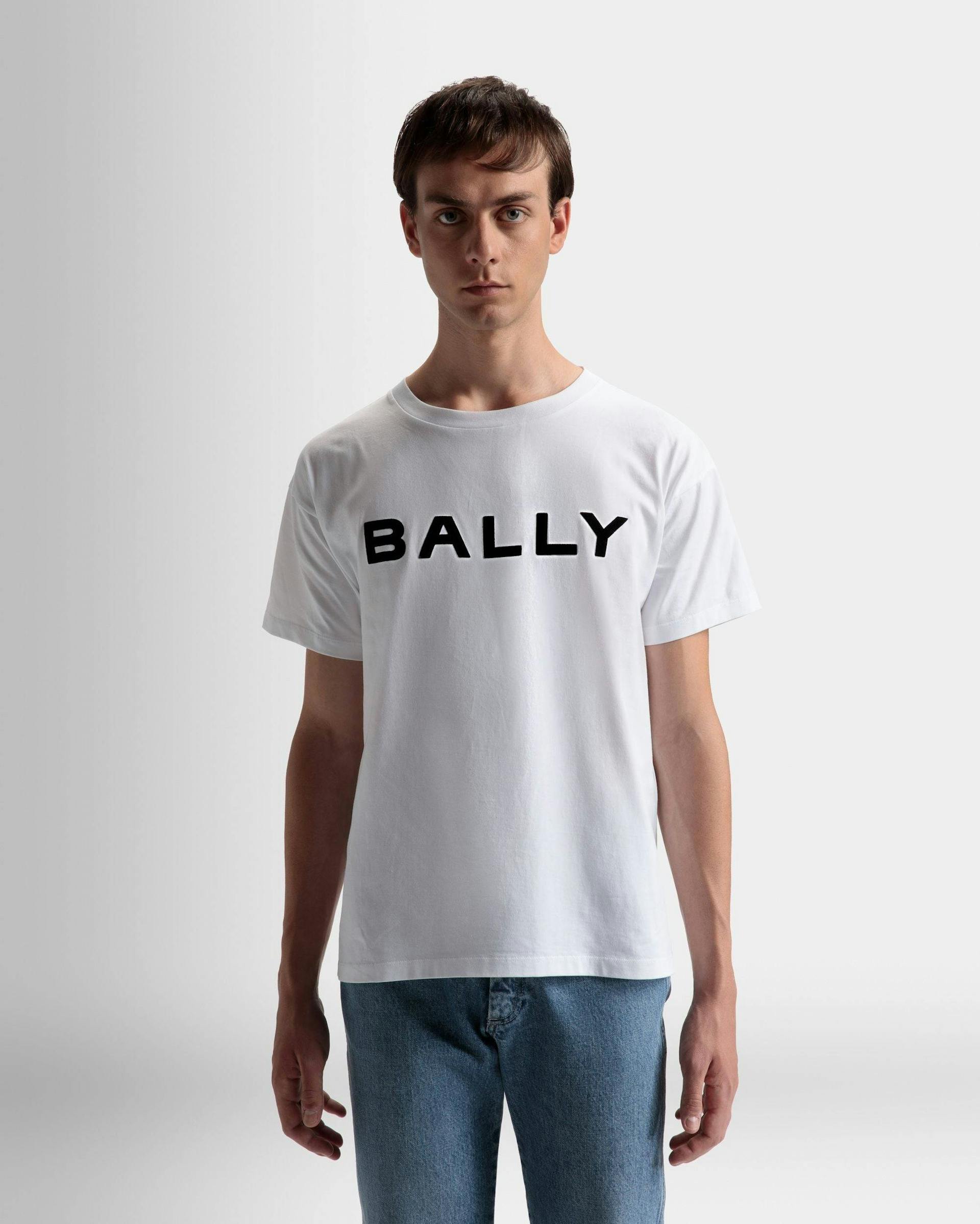 Logo T-Shirt In White Cotton - Men's - Bally - 03