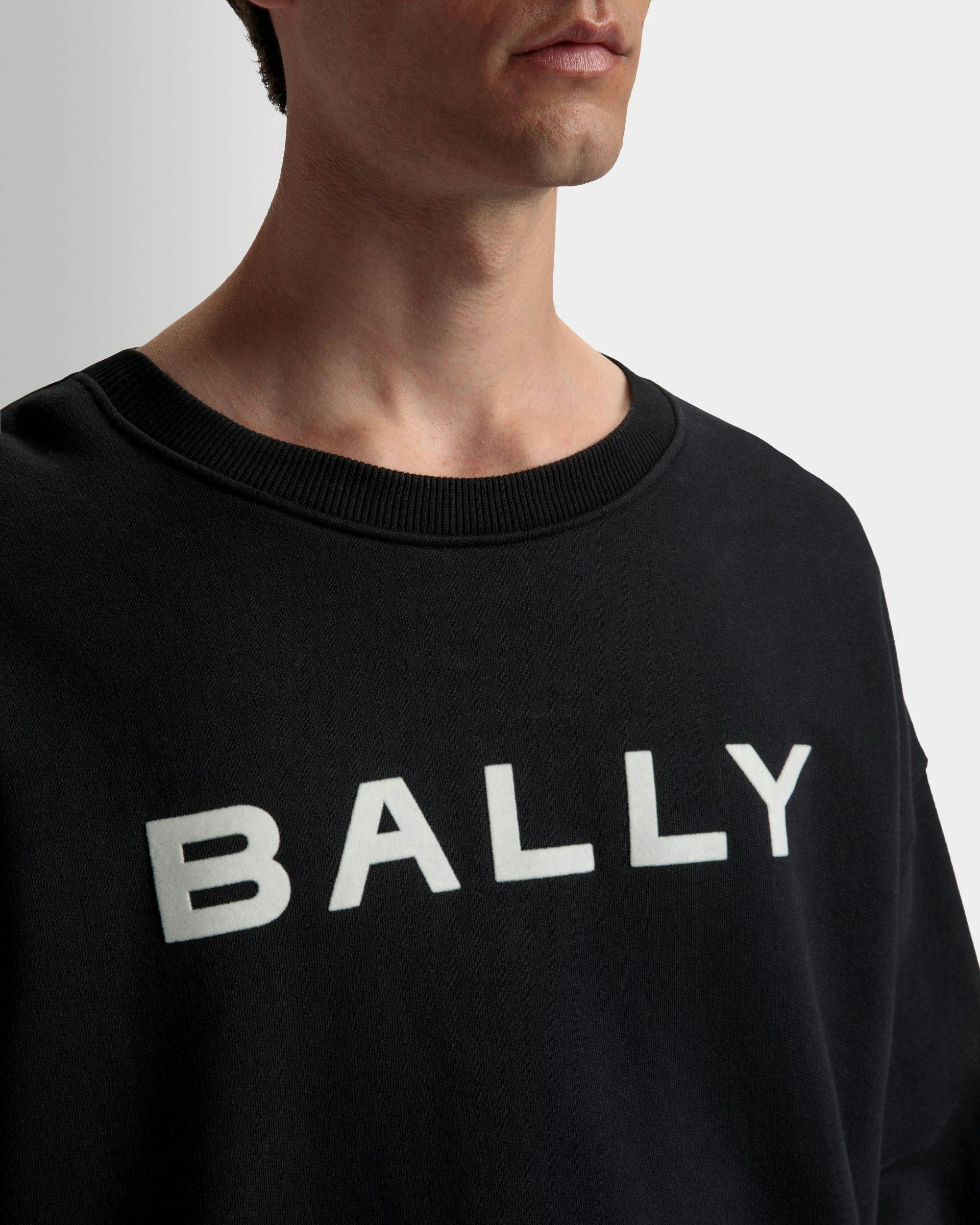Logo Sweatshirt In Black Cotton - Men's - Bally - 04