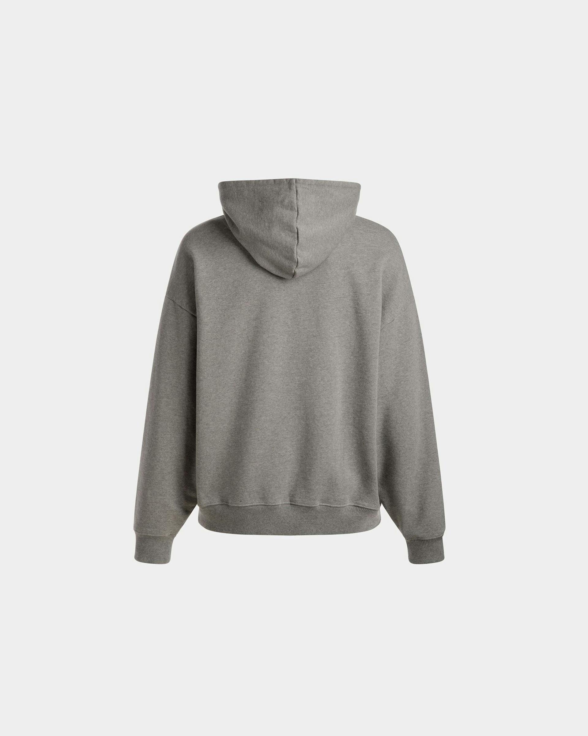 Logo Hooded Sweatshirt In Grey Melange Cotton - Men's - Bally - 07