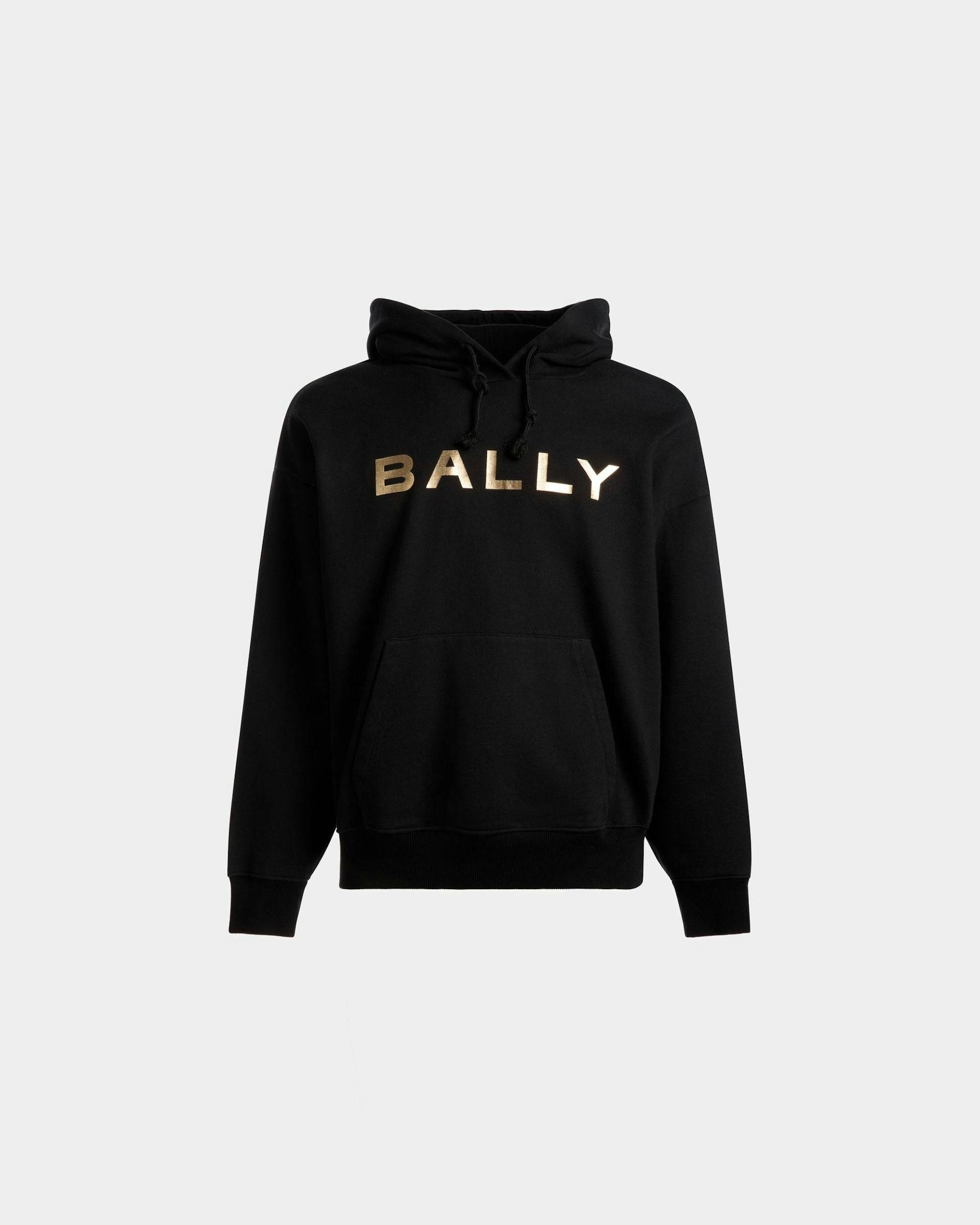 Men's Logo Hooded Sweatshirt In Black Cotton | Bally | Still Life Front