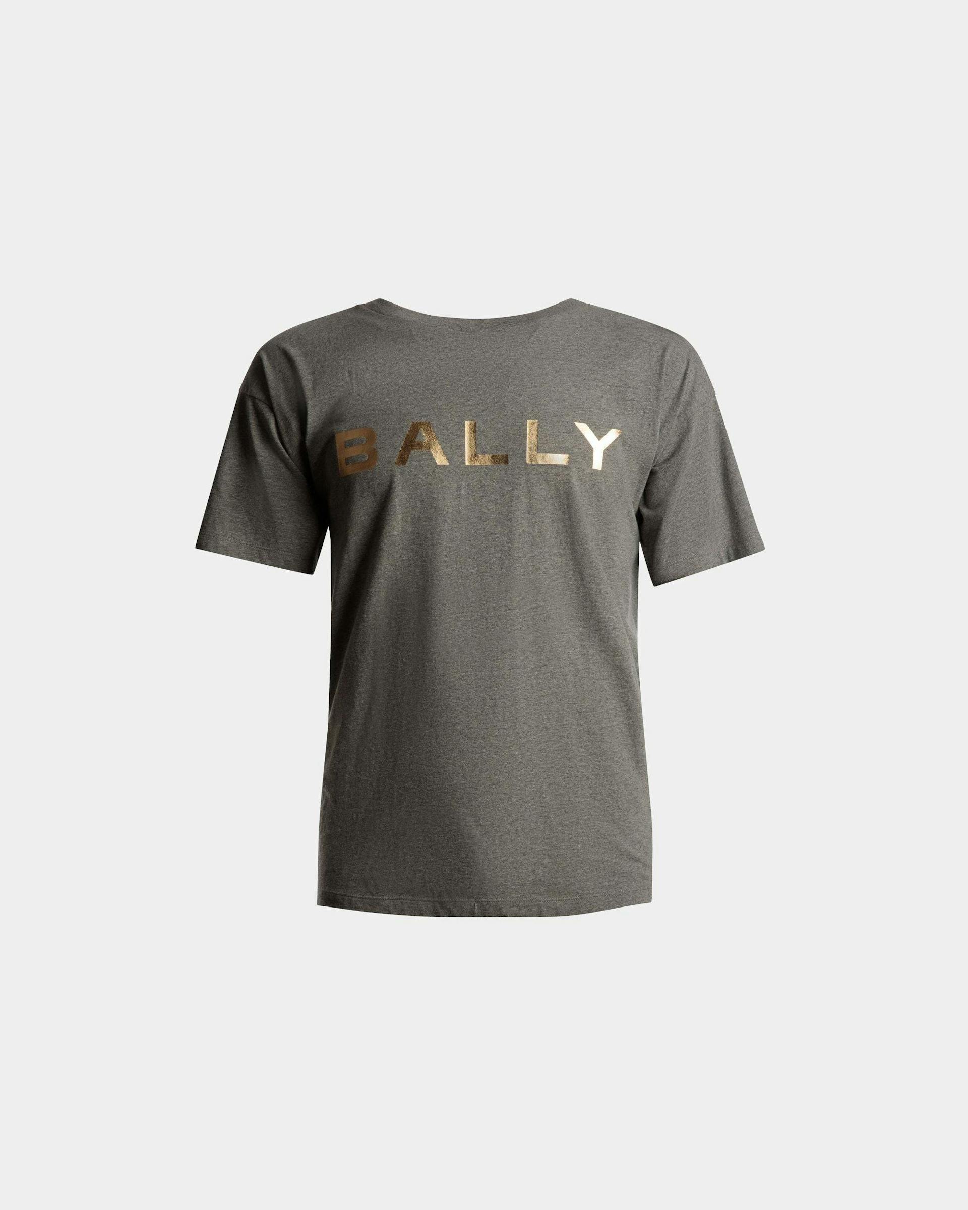 Logo T-Shirt In Grey Melange Cotton - Men's - Bally - 01