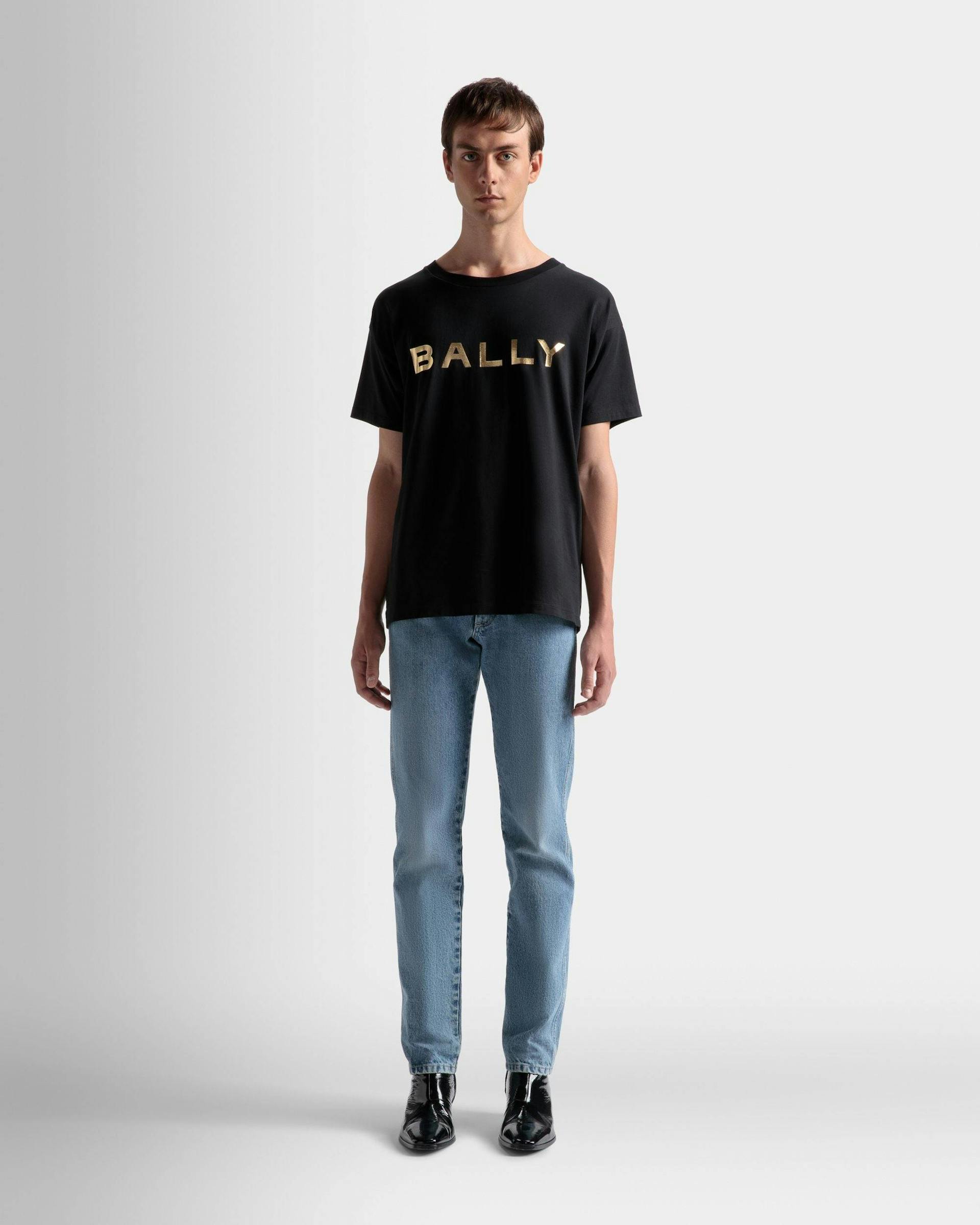 Logo T-Shirt In Black Cotton - Men's - Bally - 02