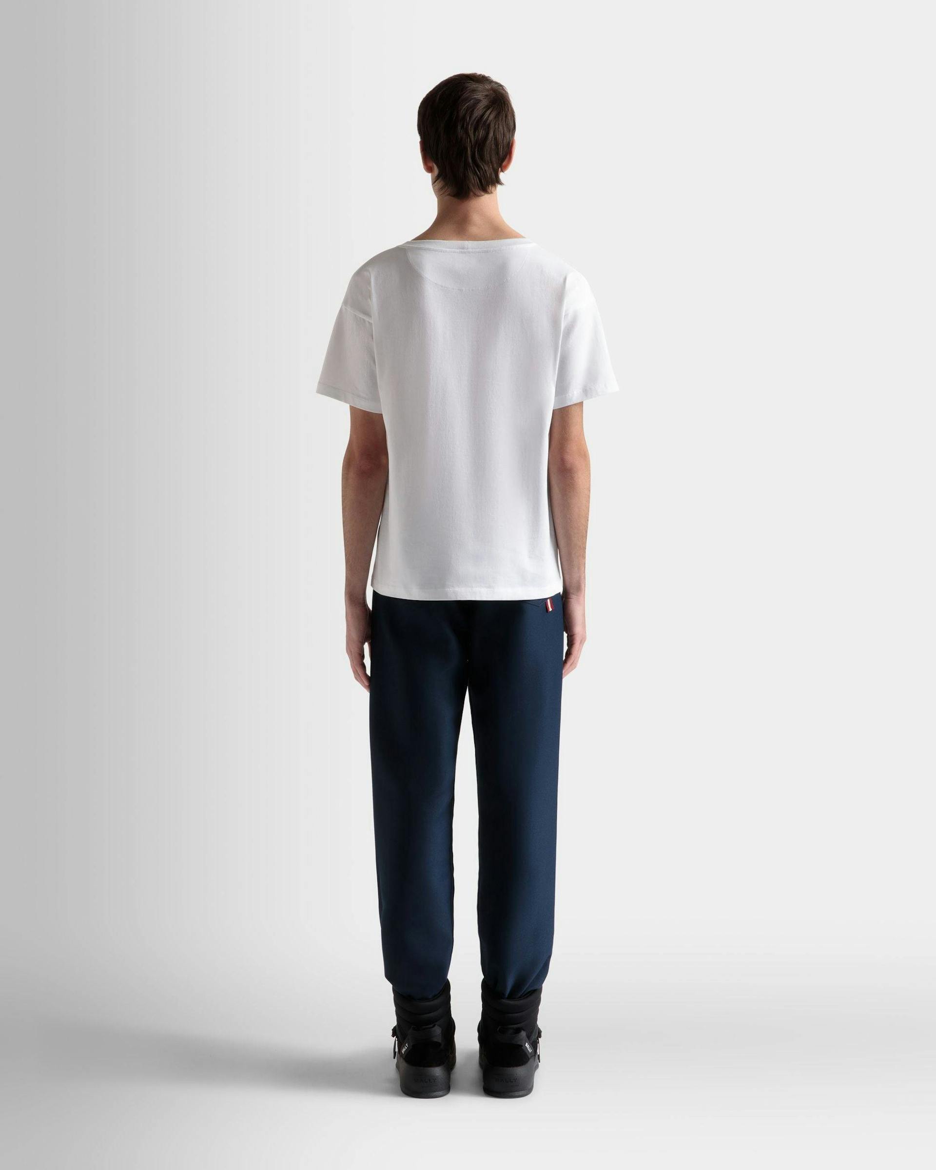 Men's Shirt In White Cotton | Bally | On Model Back