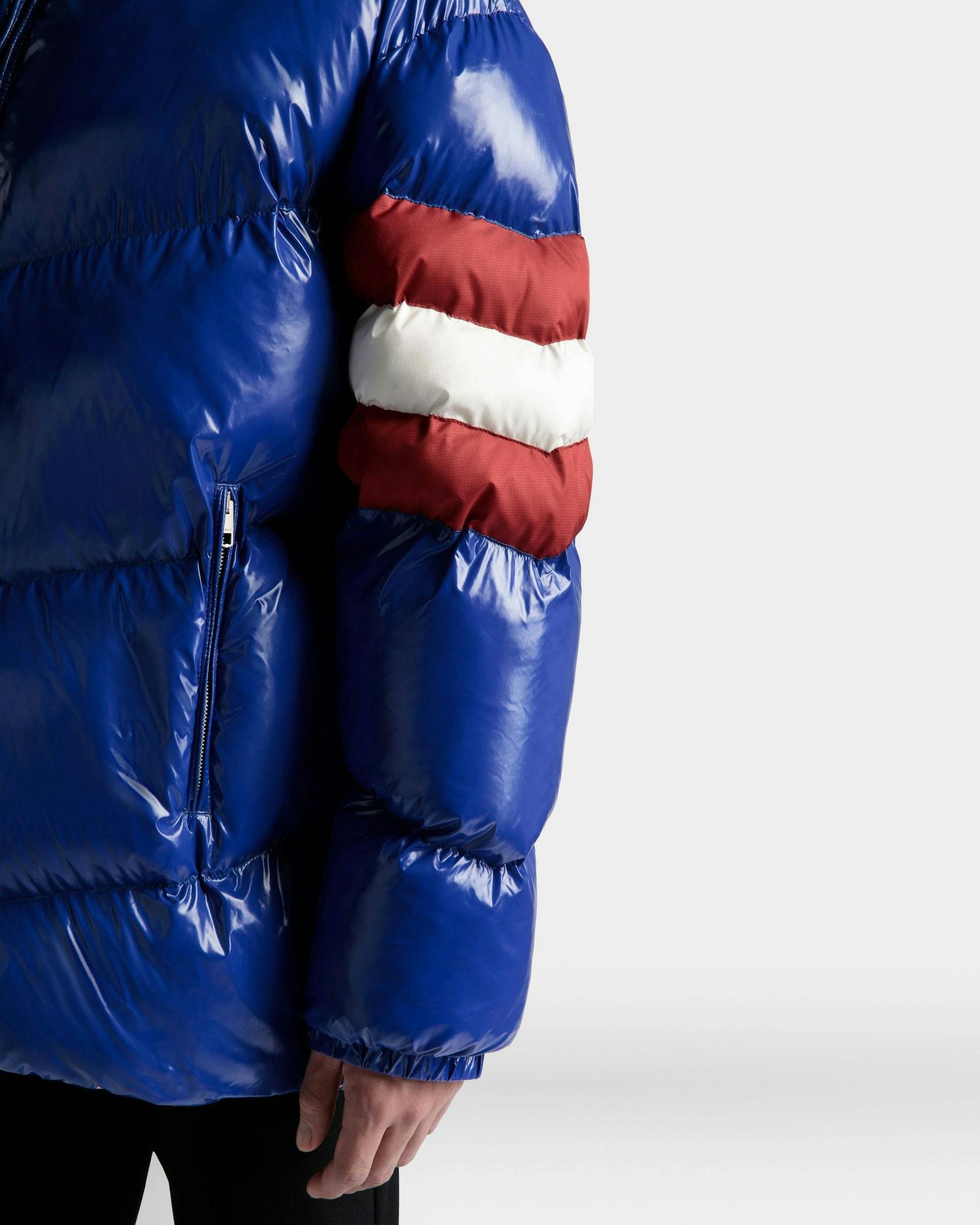 Men's Puffer Jacket In Blue | Bally | On Model Detail