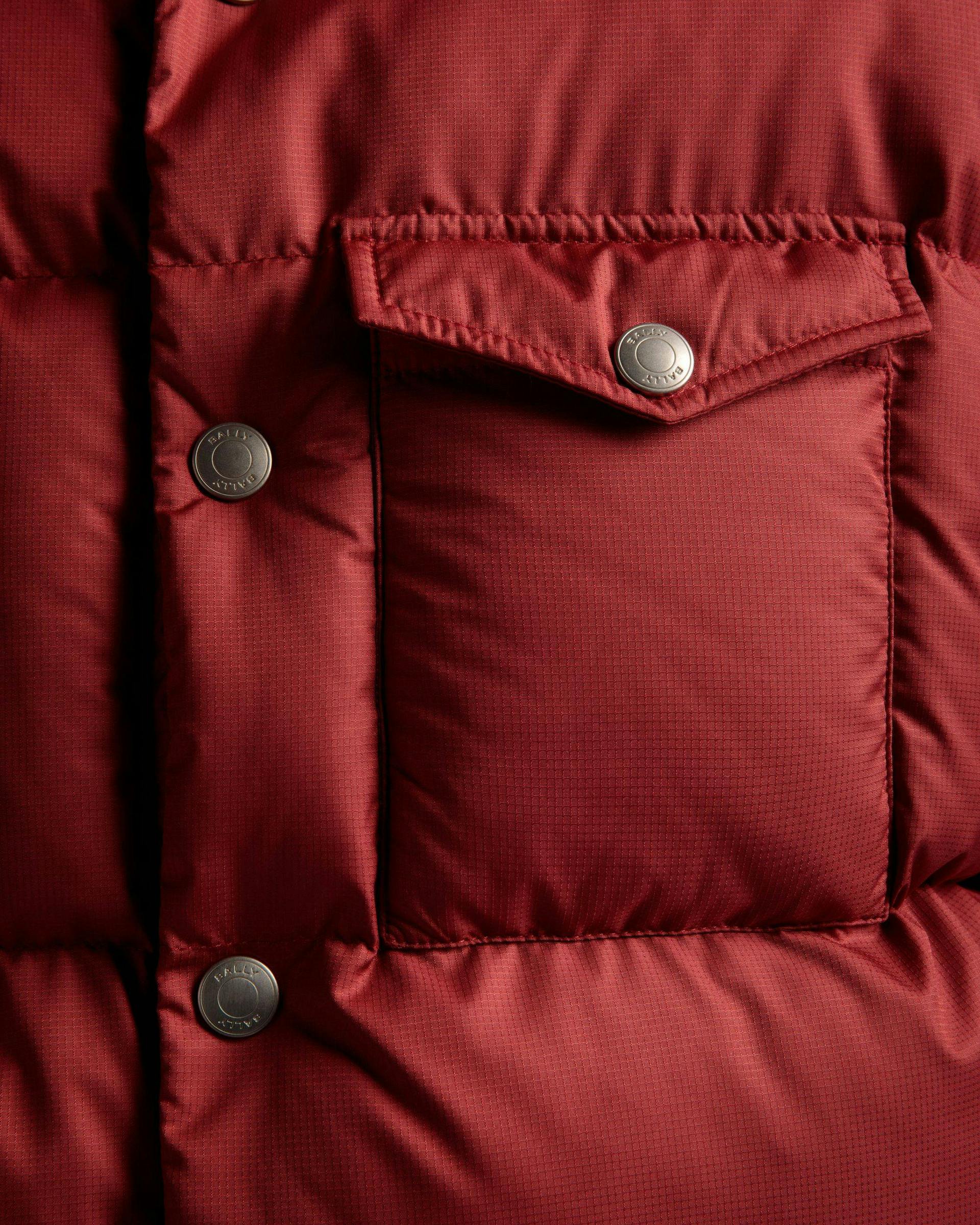 Men's Puffer Vest In Red | Bally | On Model Detail