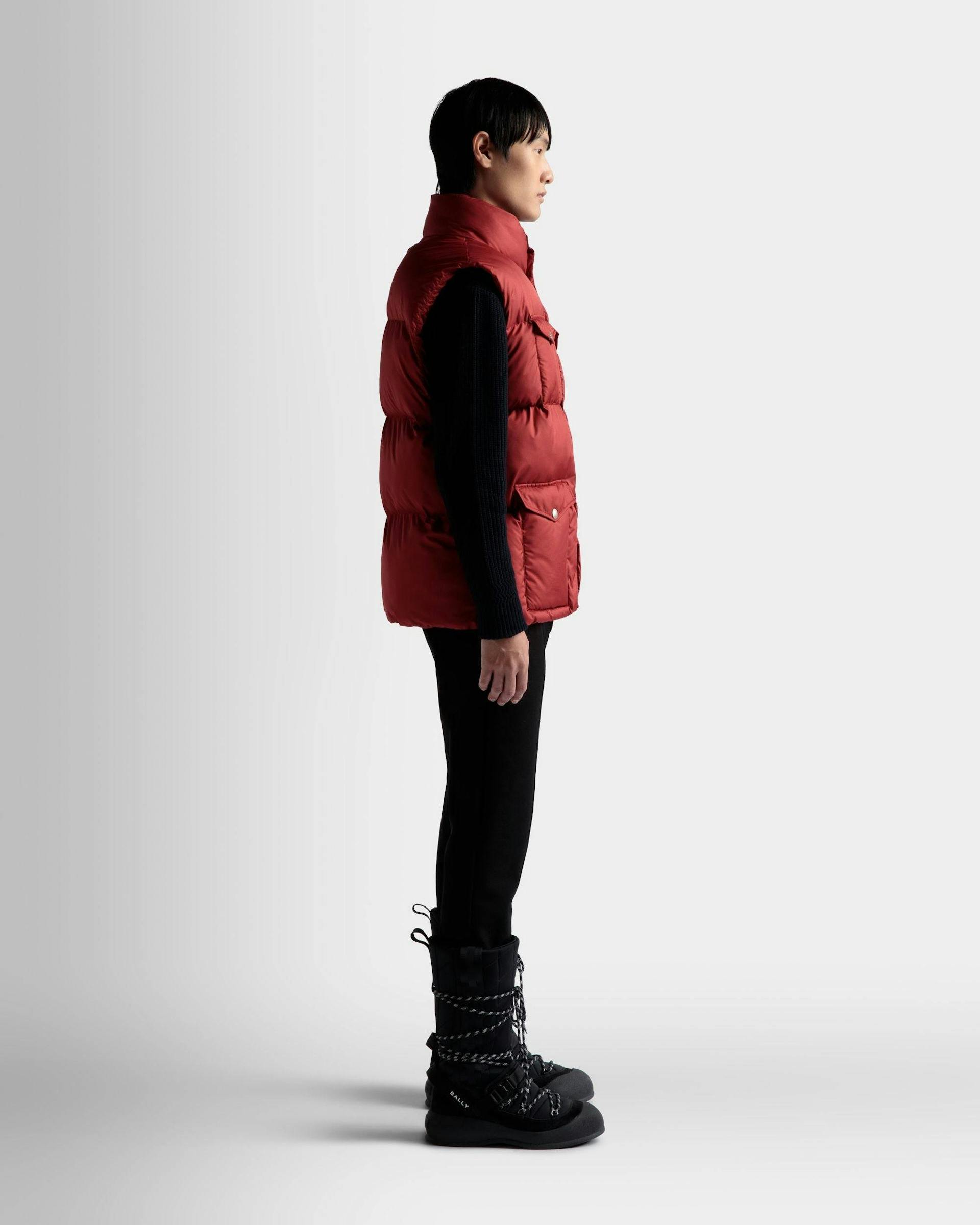 Men's Puffer Vest In Red | Bally | On Model 3/4 Front