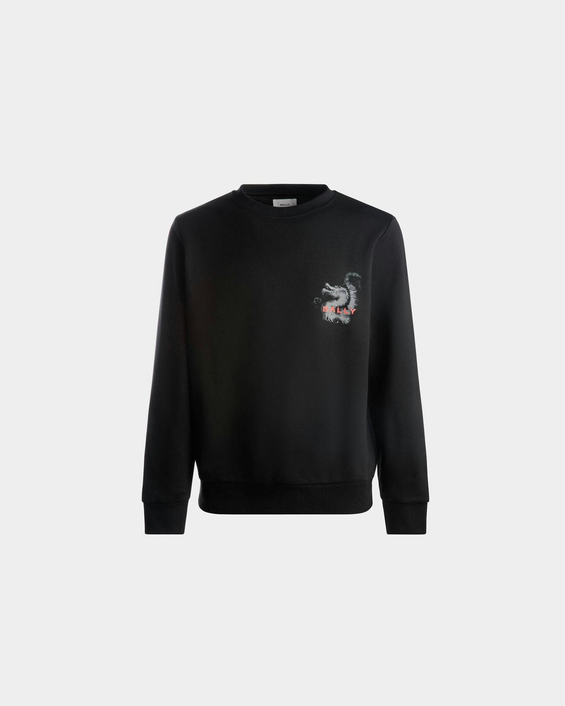 Men's Sweatshirt In Black Stretch Cotton | Bally | Still Life Front