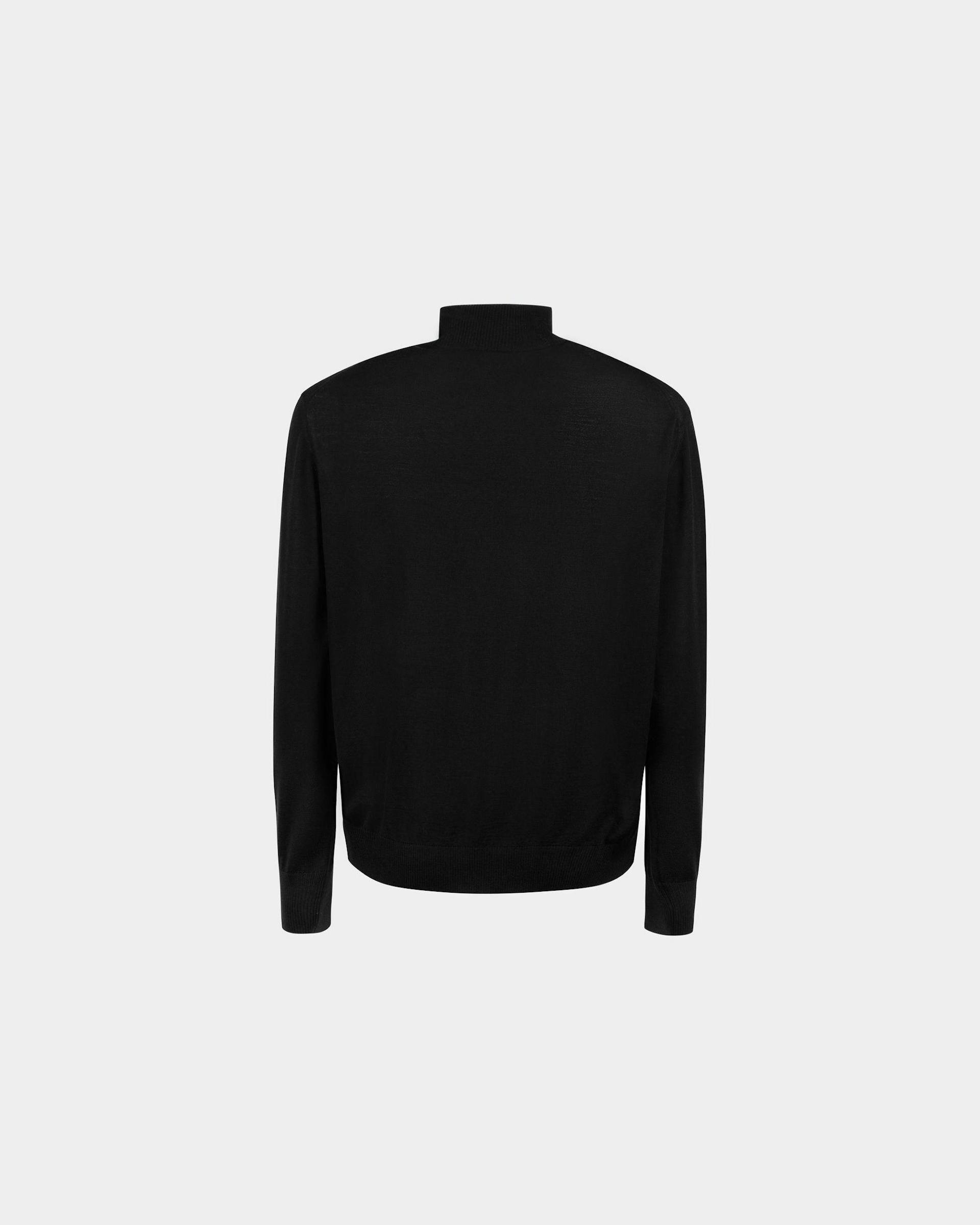 Men's Roll Neck Sweater in Black Wool | Bally | Still Life Back