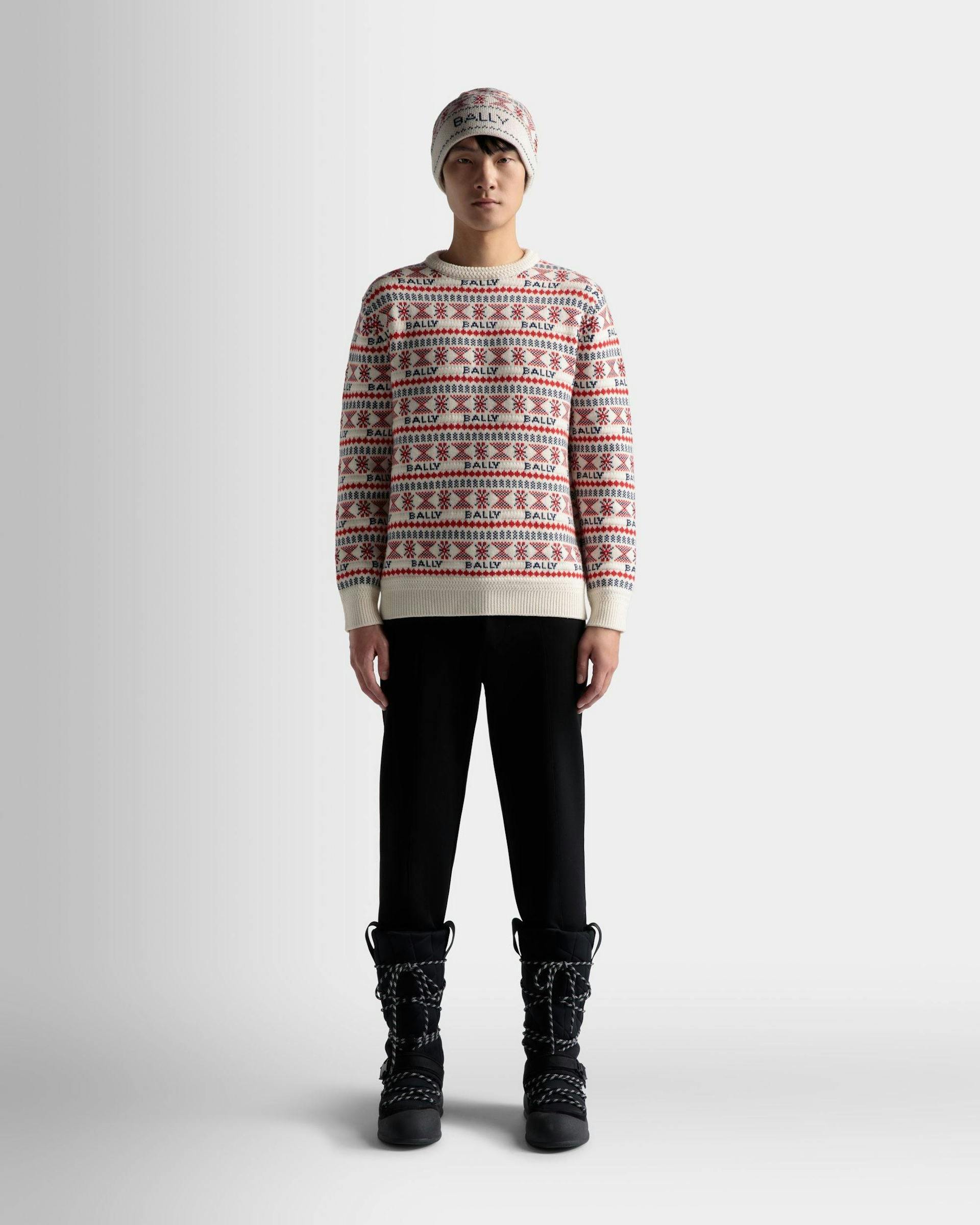 Men's Sweater In Multicolor Wool | Bally | On Model Front