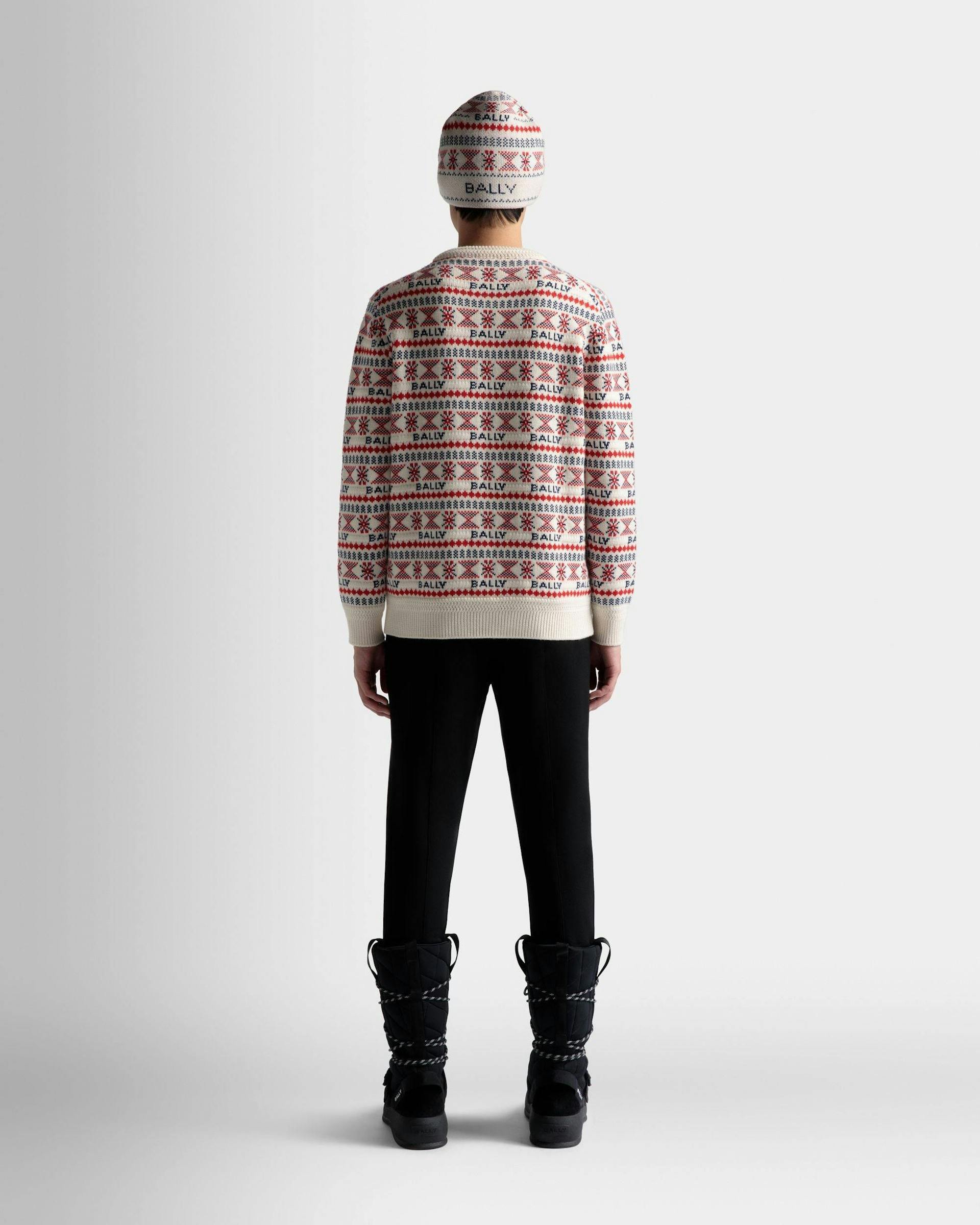 Men's Sweater In Multicolor Wool | Bally | On Model Back