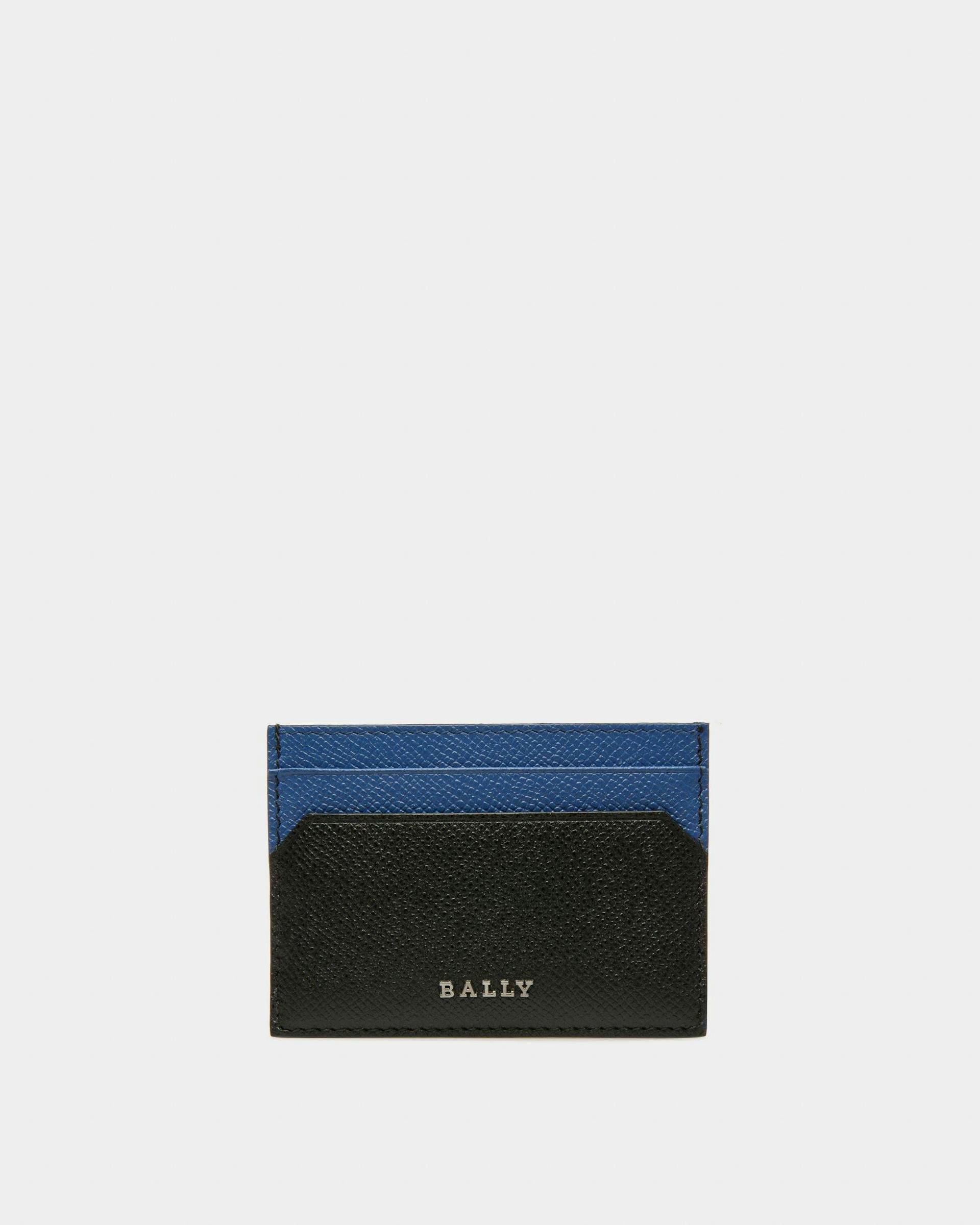 Bhar Leather Card Holder In Black & Blue - Men's - Bally - 01