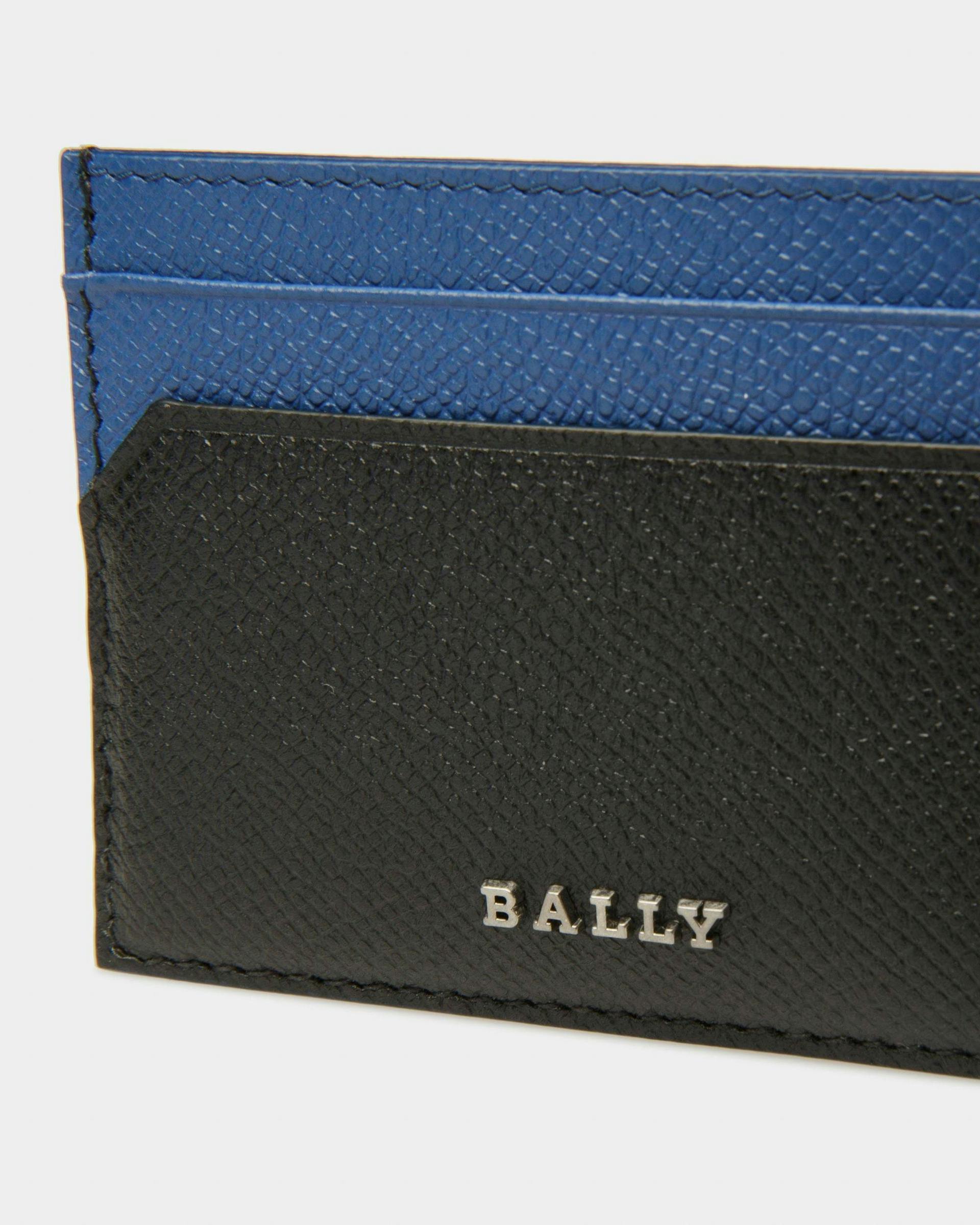 Bhar Leather Card Holder In Black & Blue - Men's - Bally - 04