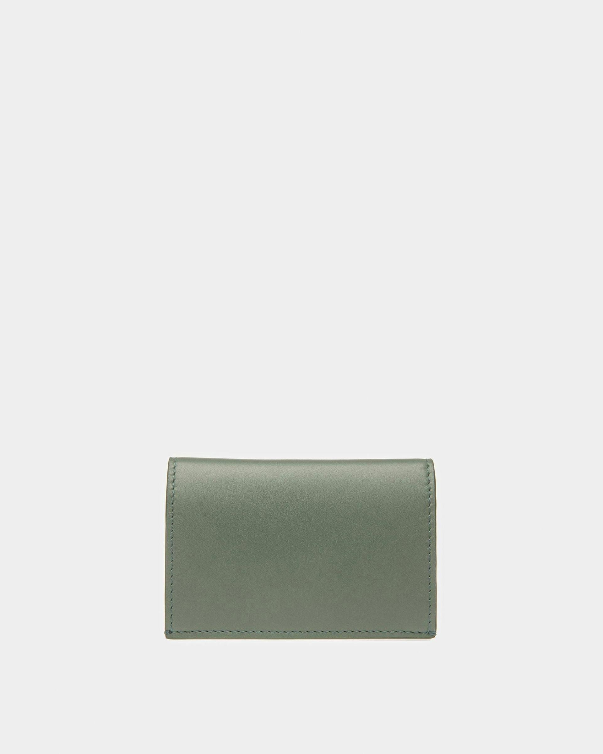 Annye Leather Business Card Holder In Sage - Men's - Bally - 02