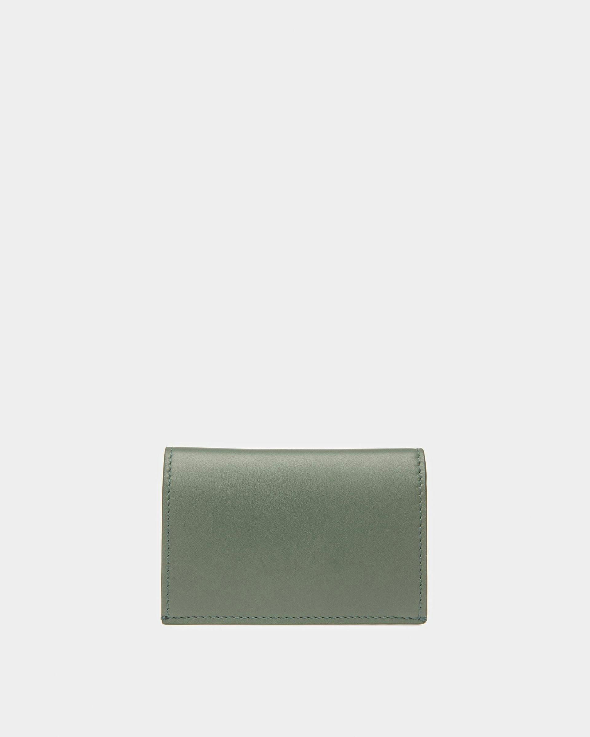 Annye Leather Business Card Holder In Sage - Men's - Bally - 04