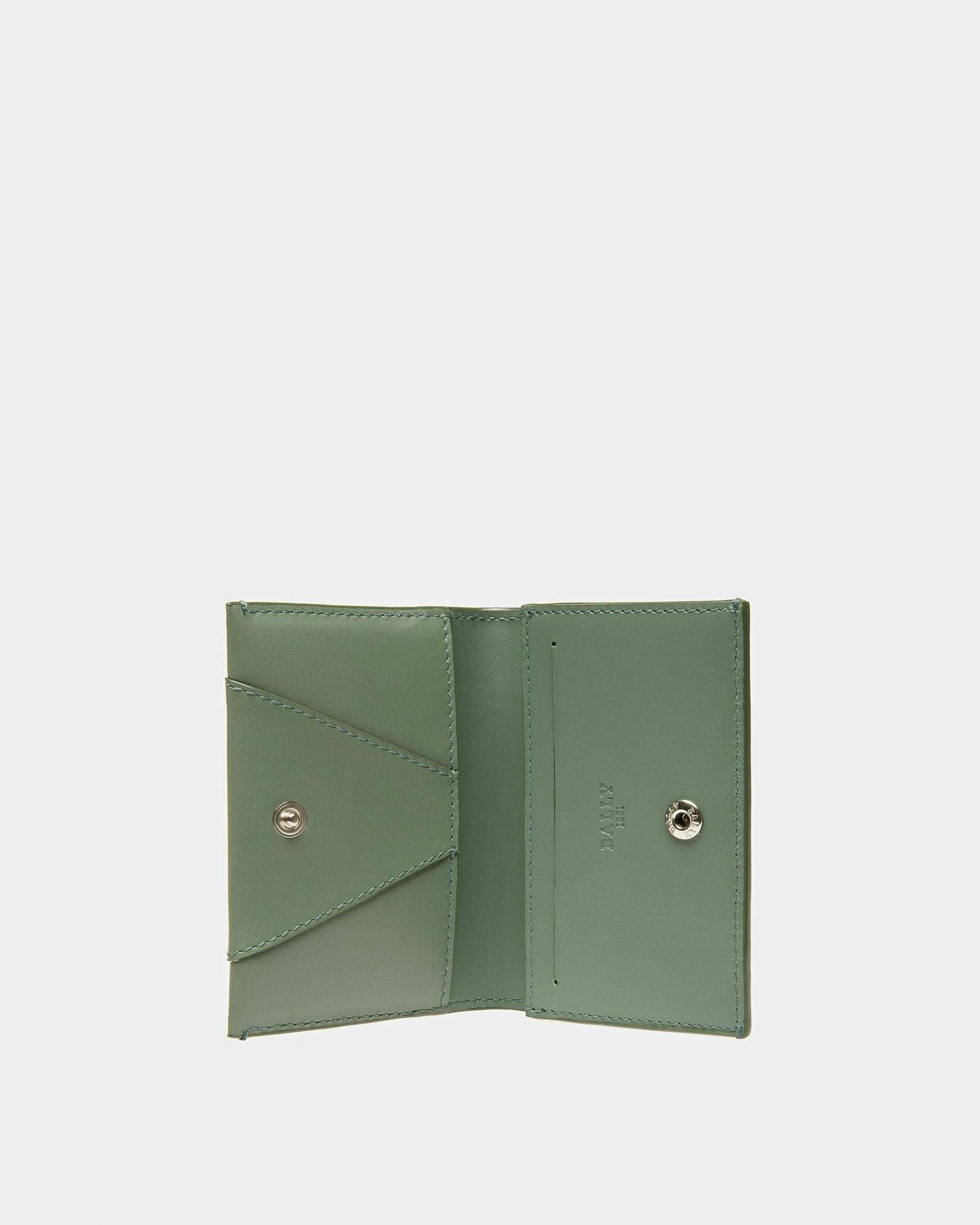 Annye Leather Business Card Holder In Sage - Men's - Bally - 05