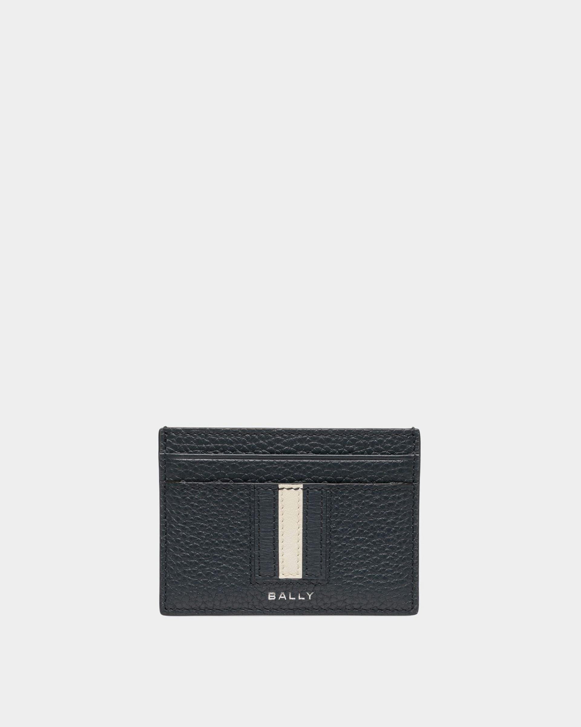 Ribbon Business Card Holder In Midnight Leather - Men's - Bally - 01