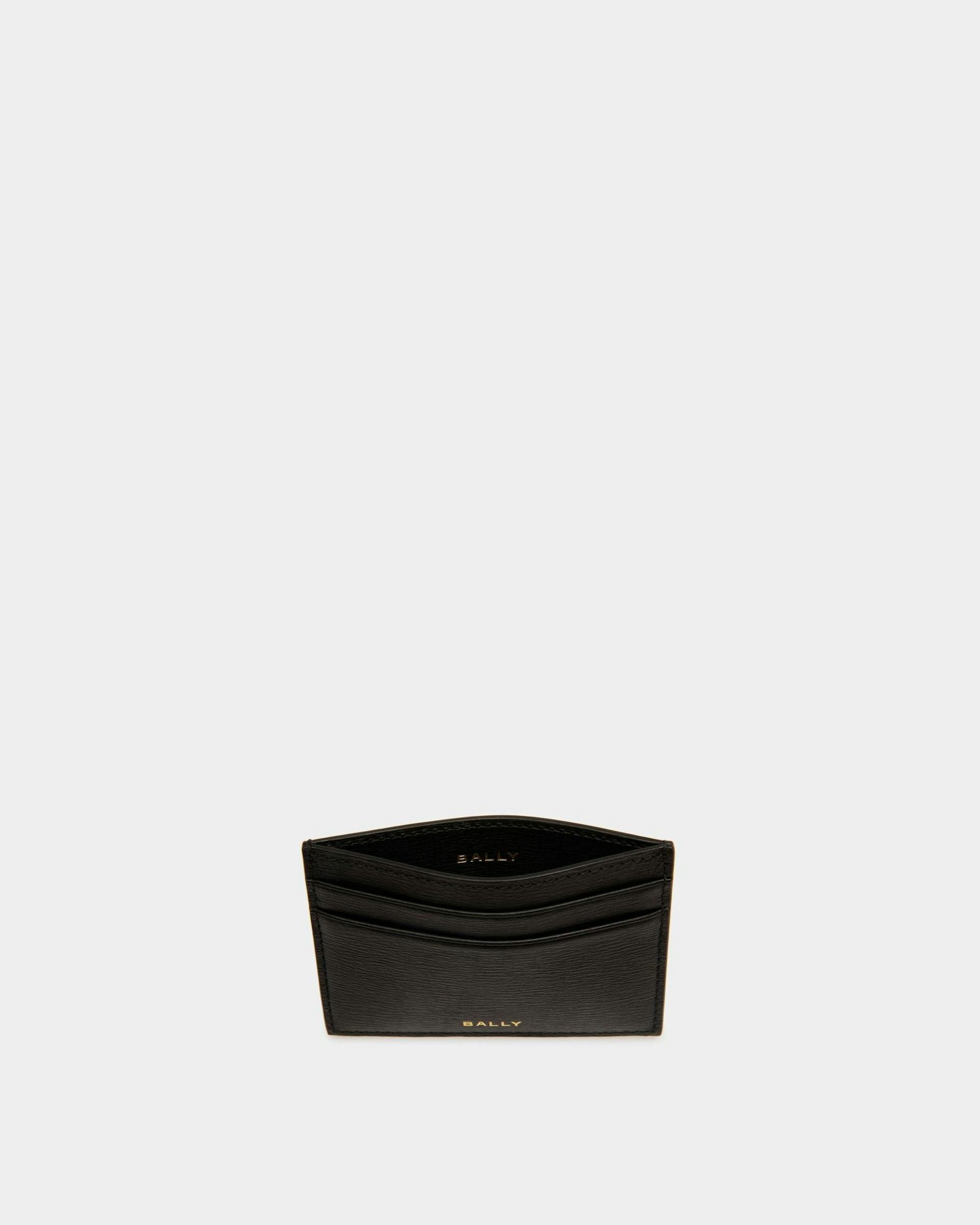 Men's Cny Card Holder In Black And Red Grained Leather | Bally | Still Life Open / Inside