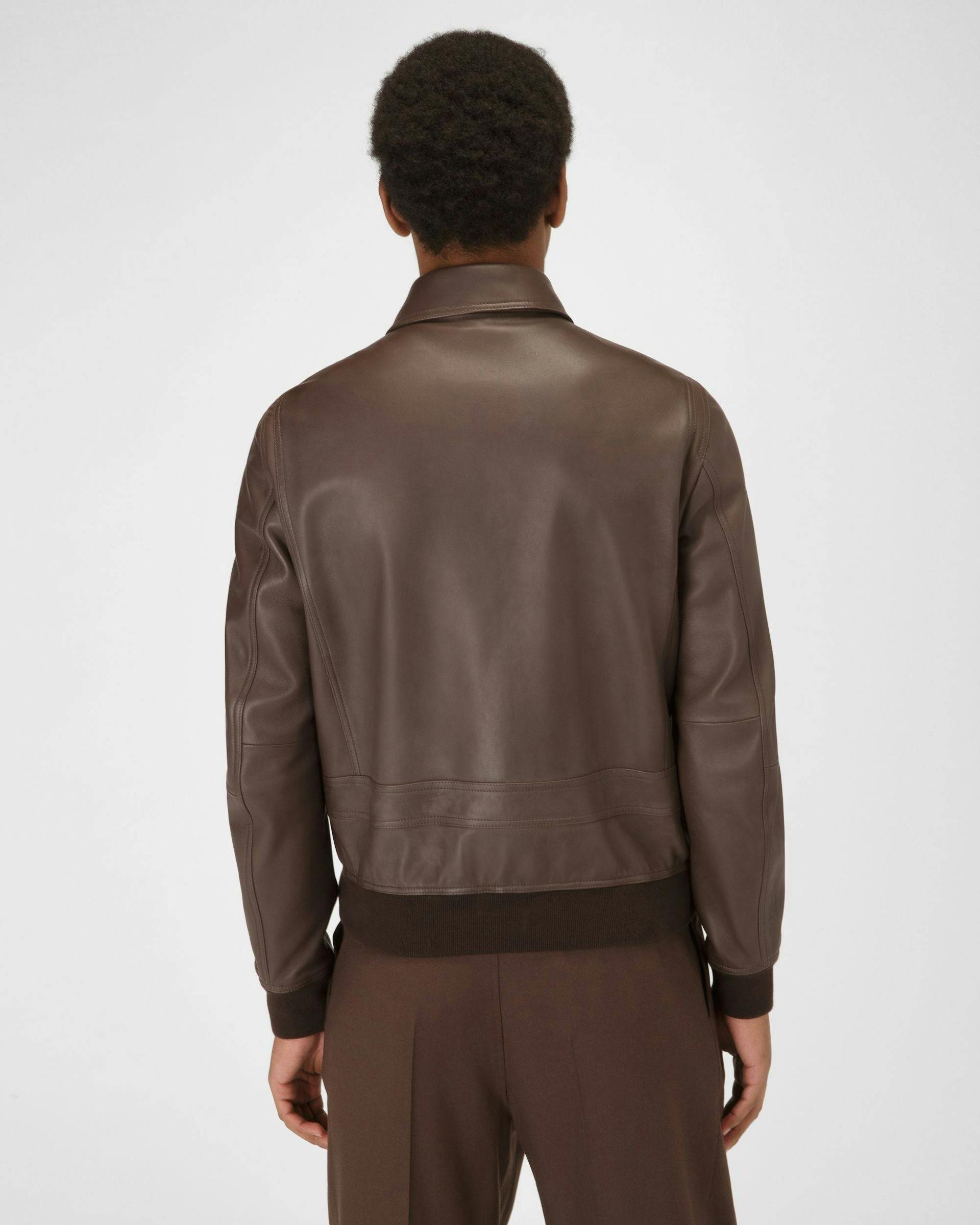 Shirt Collar Jacket Leather Outerwear In Brown - Men's - Bally - 05