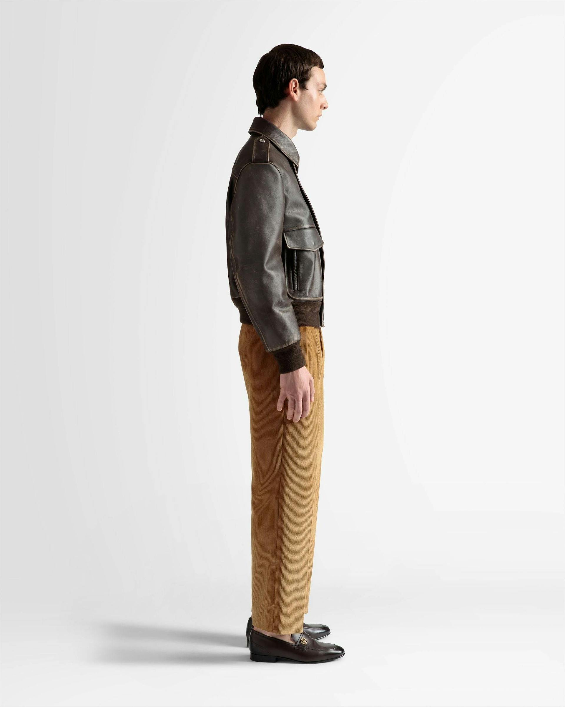 Bomber Jacket In Brown Leather - Men's - Bally - 03