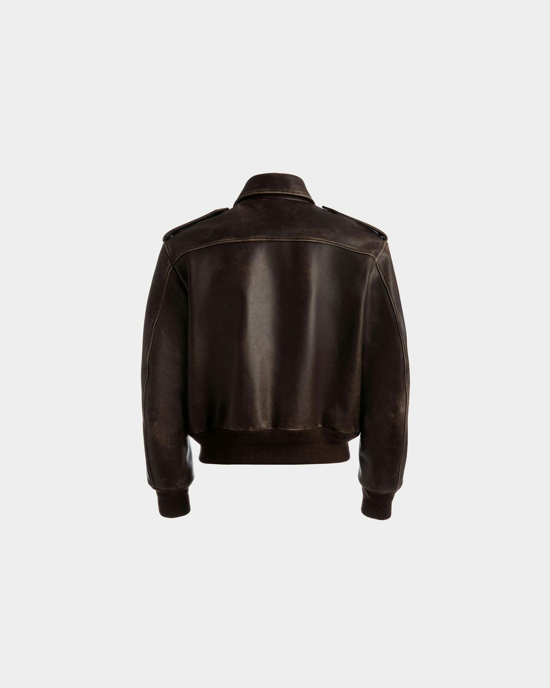 Bomber Jacket In Brown Leather - Men's - Bally - 04