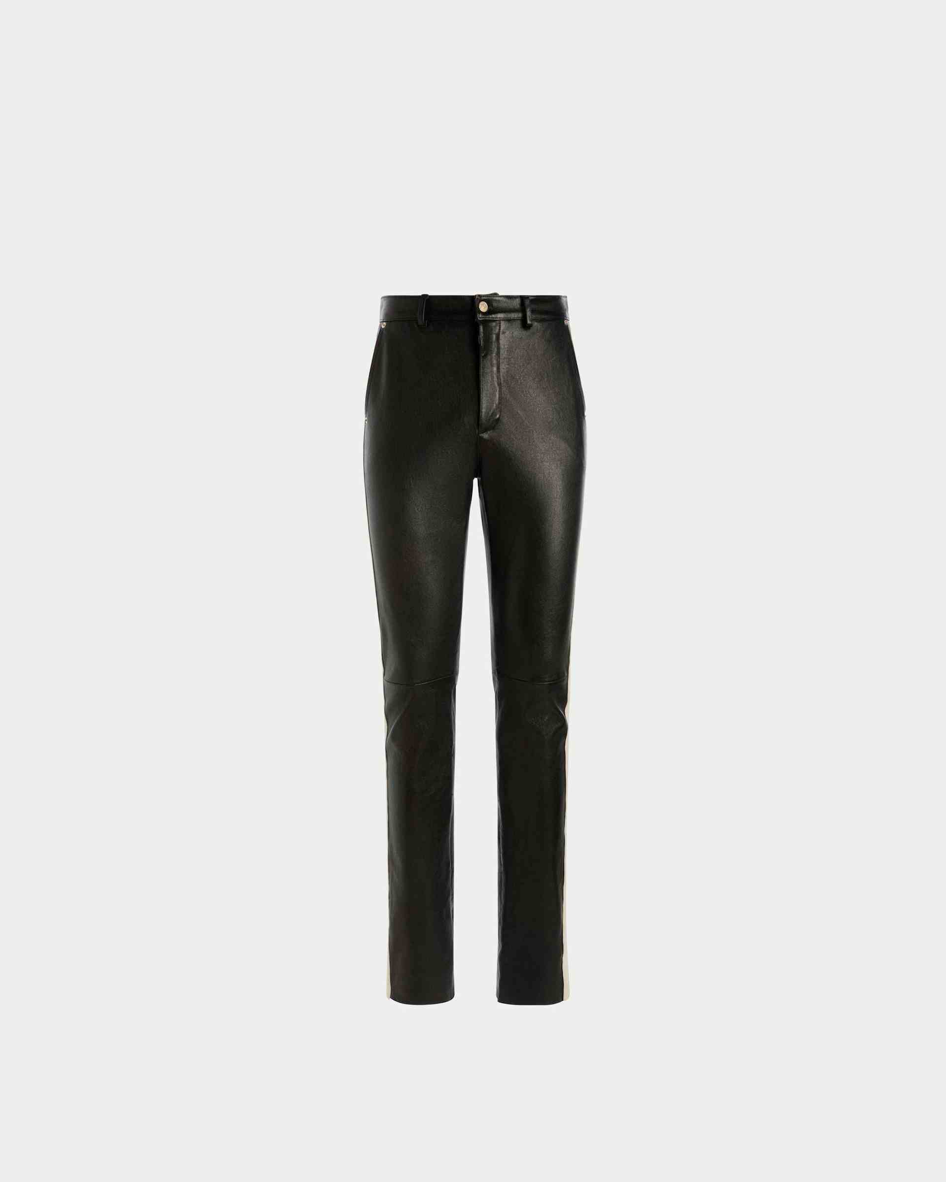 Nappa Stretch Trousers In Black Leather - Men's - Bally