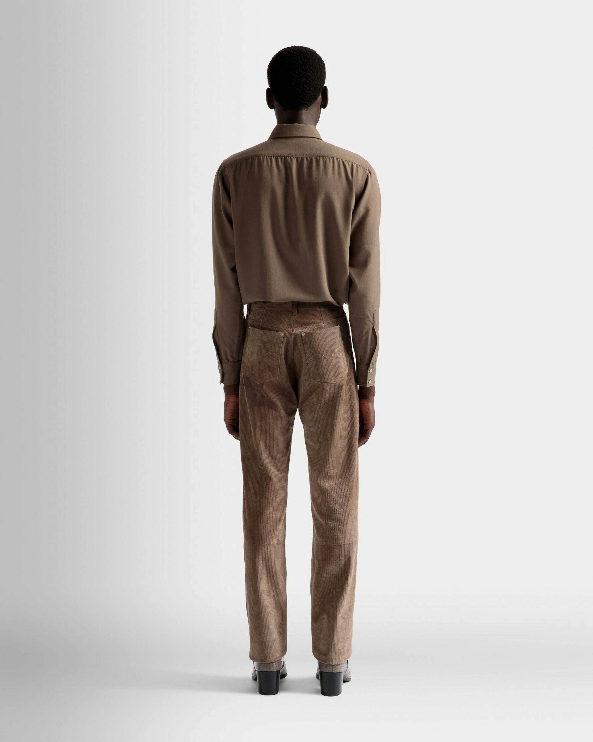 Straight Trousers In Sepia Leather - Men's - Bally - 06