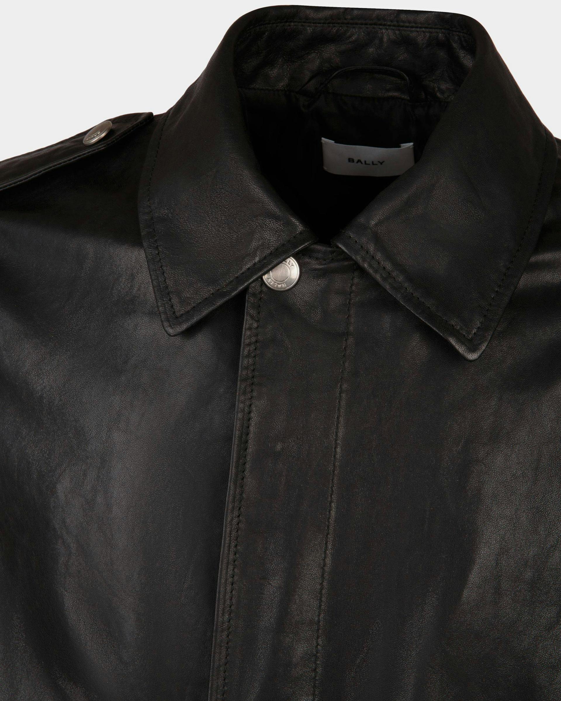 Men's Blouson In Black Leather | Bally | On Model Detail