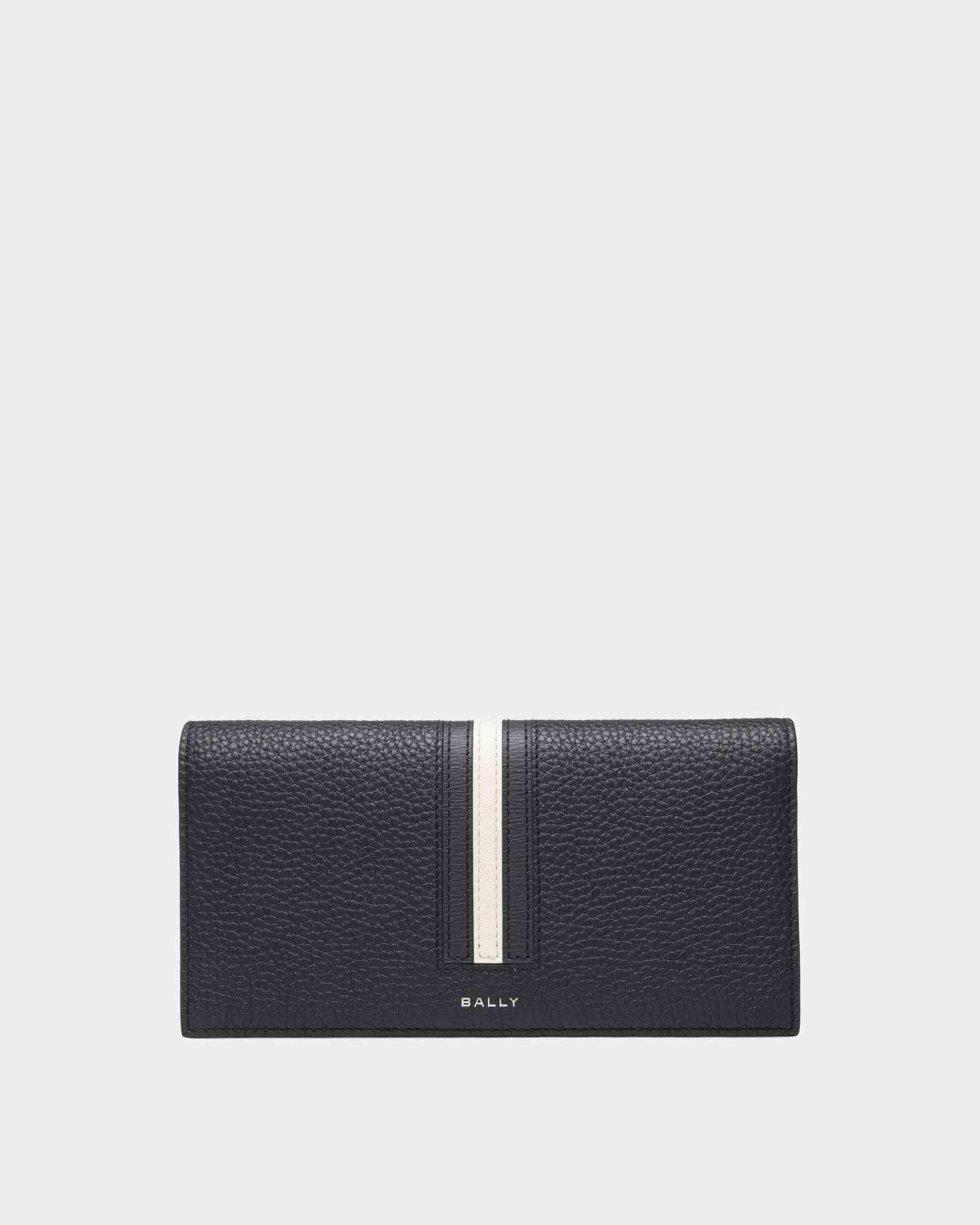 Ribbon Continental Wallet In Midnight Leather - Men's - Bally