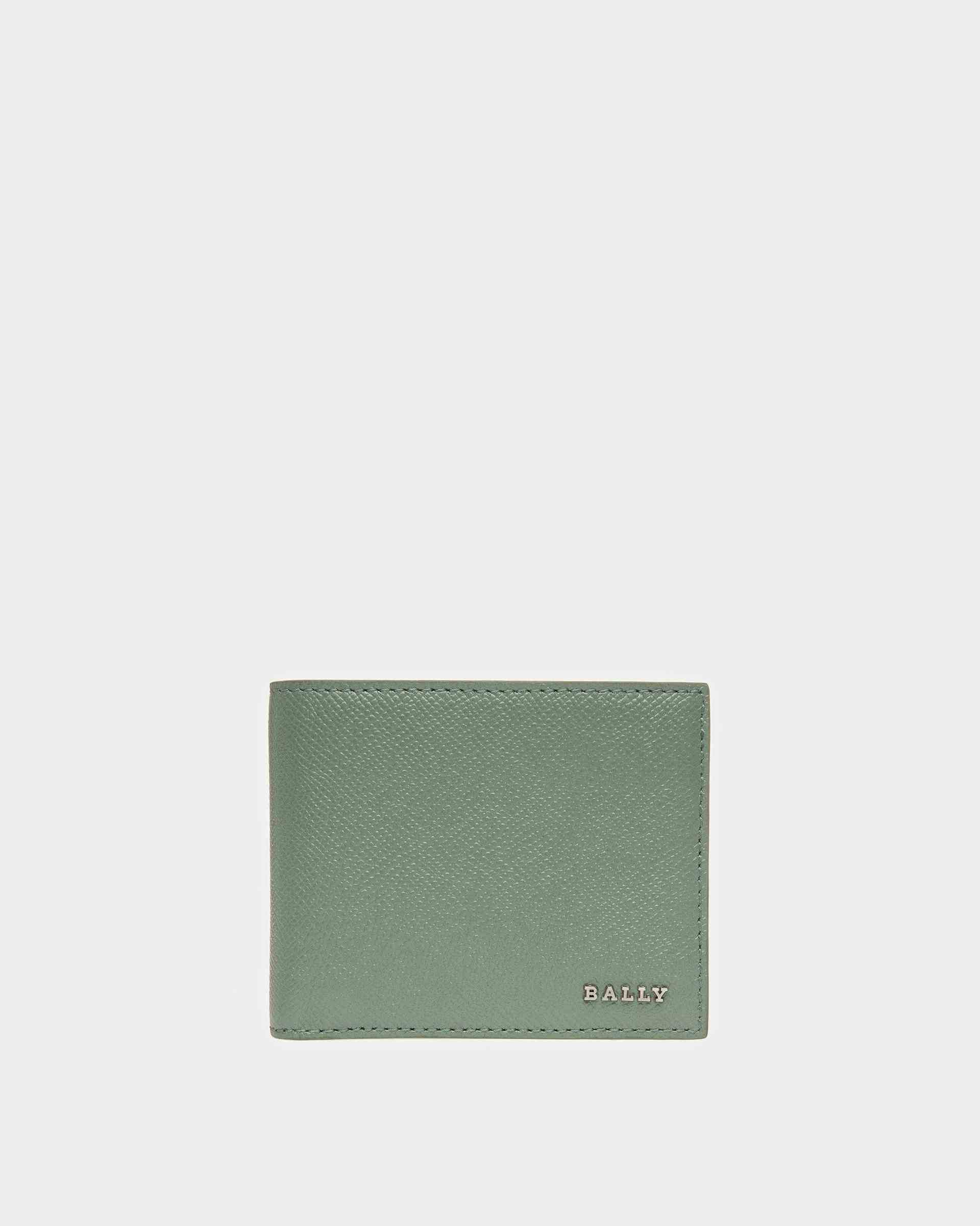 Bollen Leather Wallet In Sage And Black - Men's - Bally
