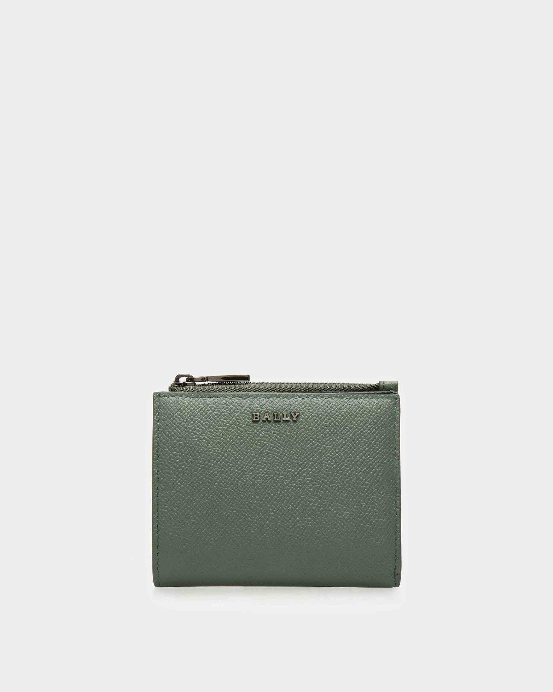 Bunner Leather Wallet In Sage And Black - Men's - Bally