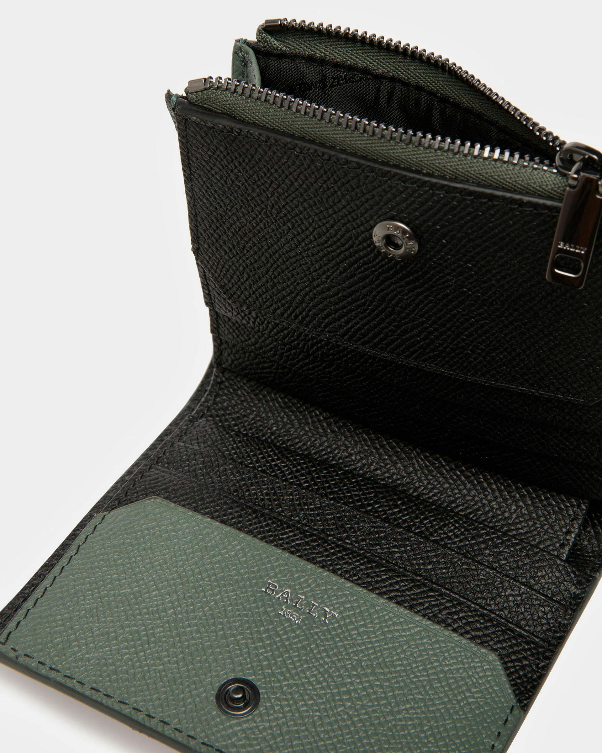 Bunner Leather Wallet In Sage And Black - Men's - Bally - 03